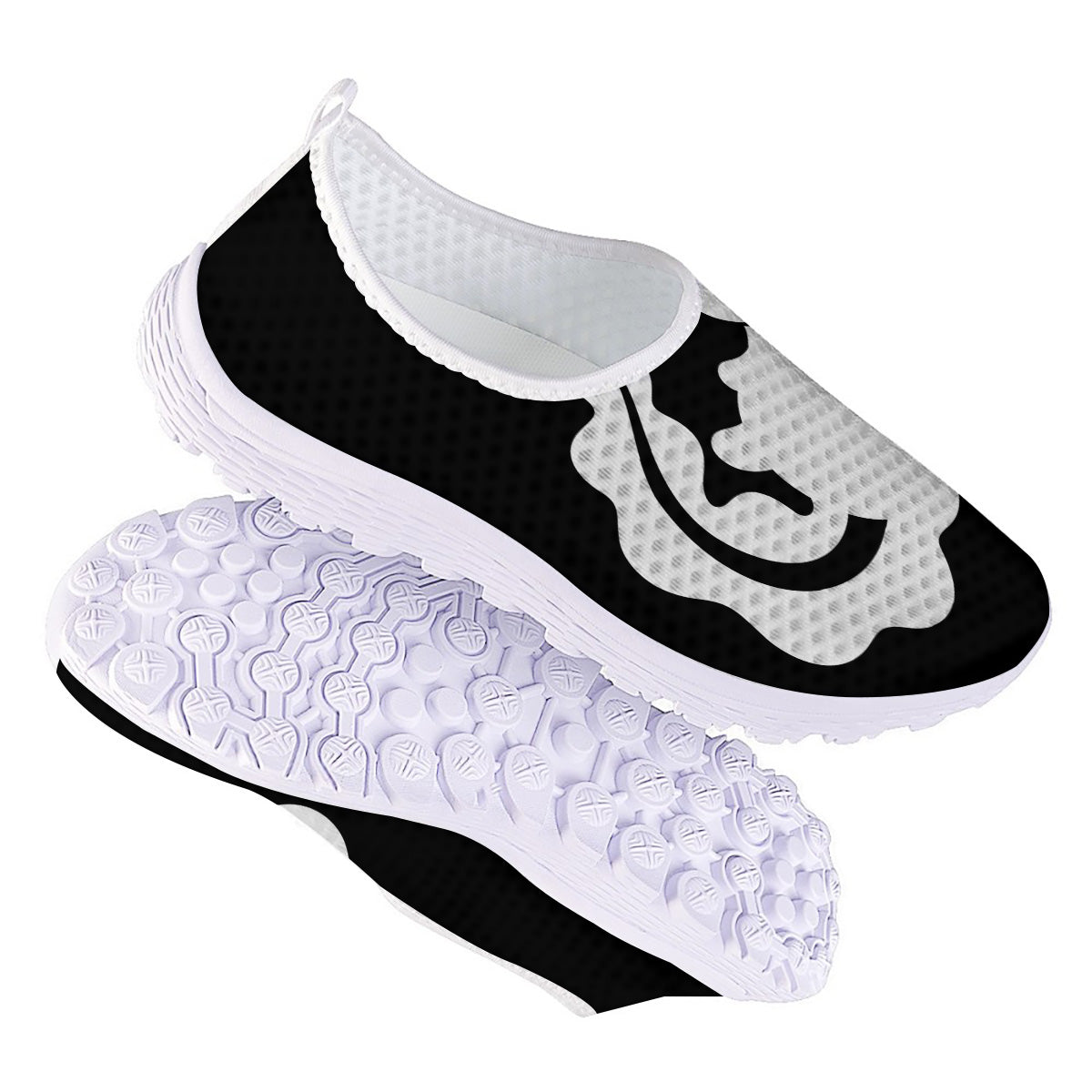 Axolotl White And Black Print Nurse Shoes-grizzshop