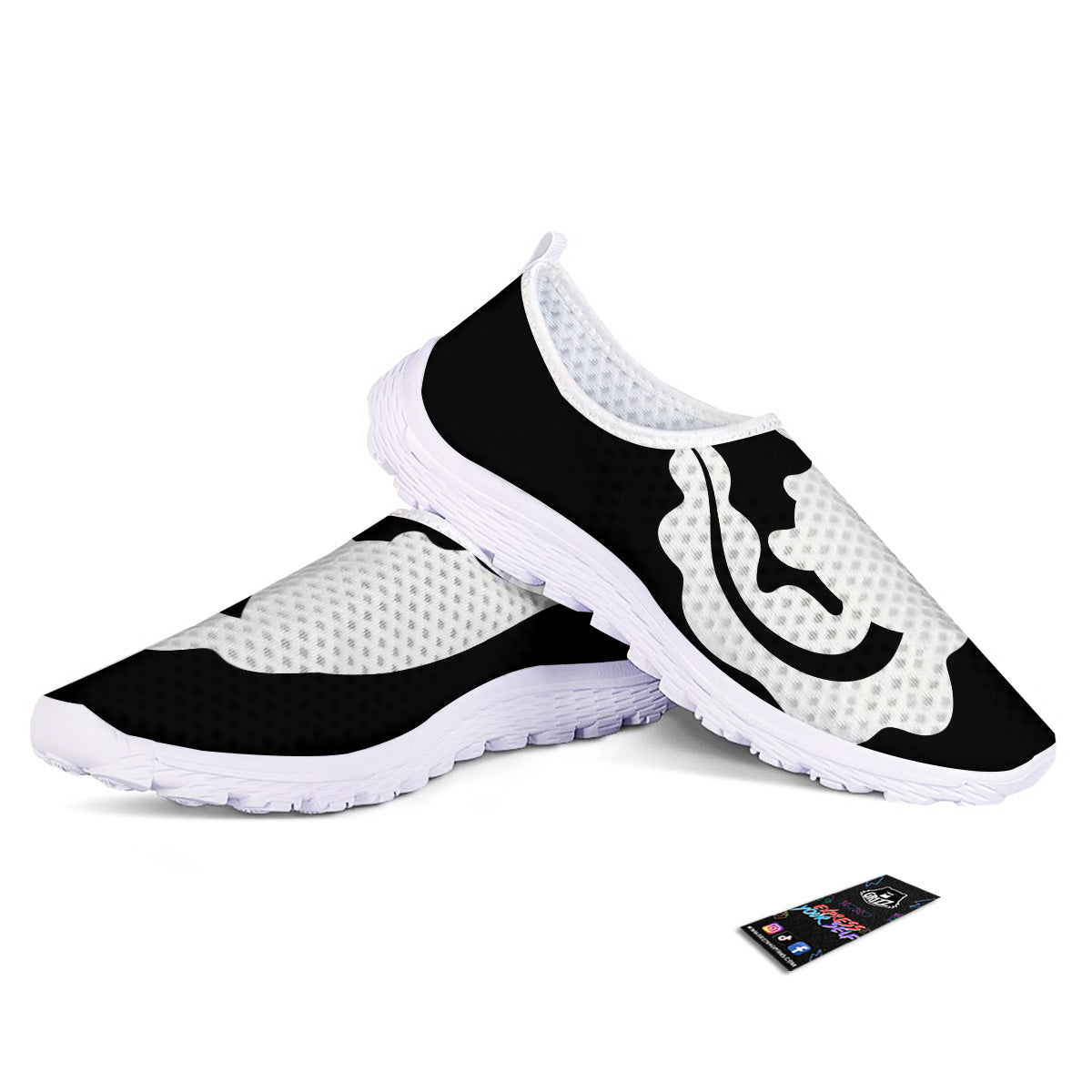 Axolotl White And Black Print Nurse Shoes-grizzshop