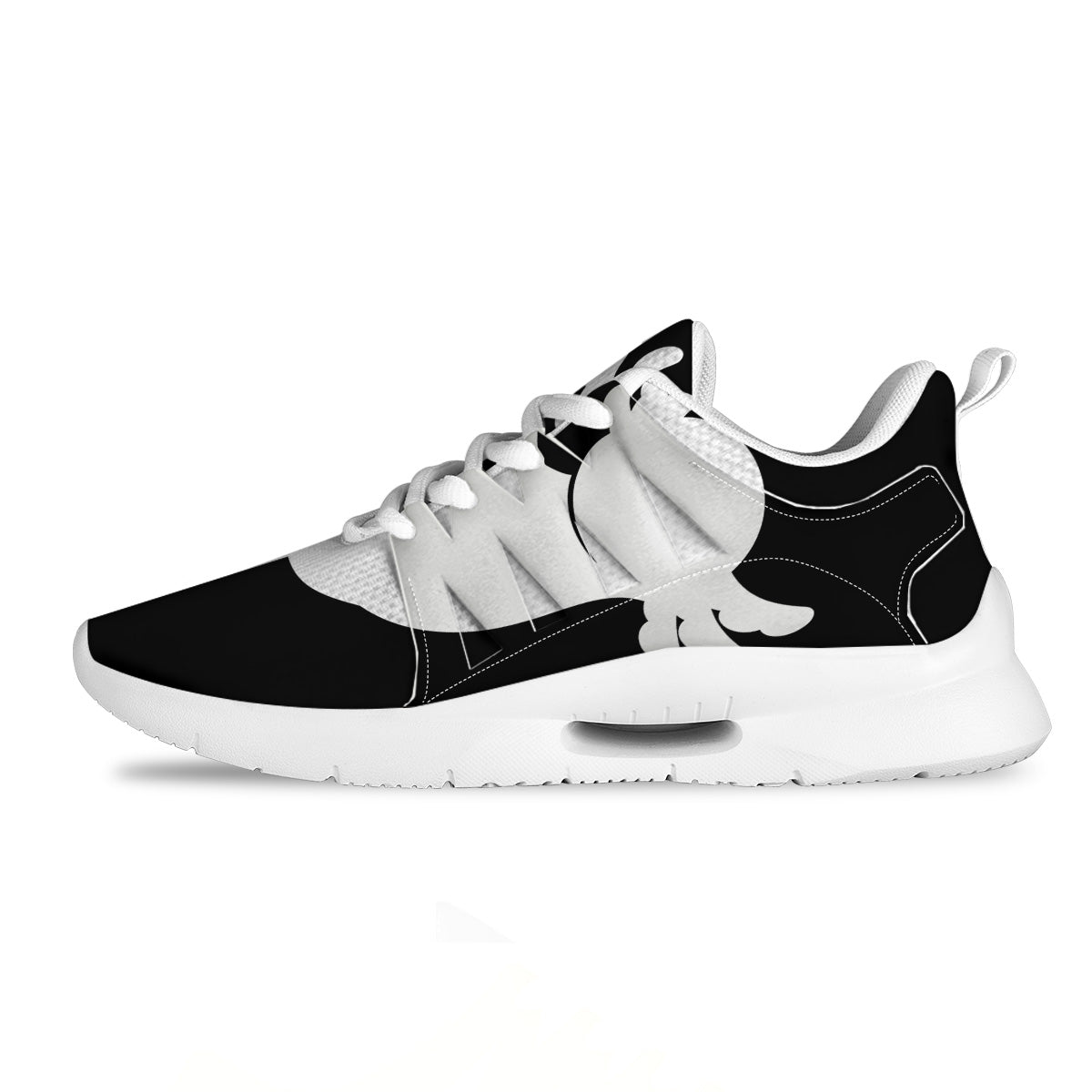 Axolotl White And Black Print Tennis Shoes-grizzshop