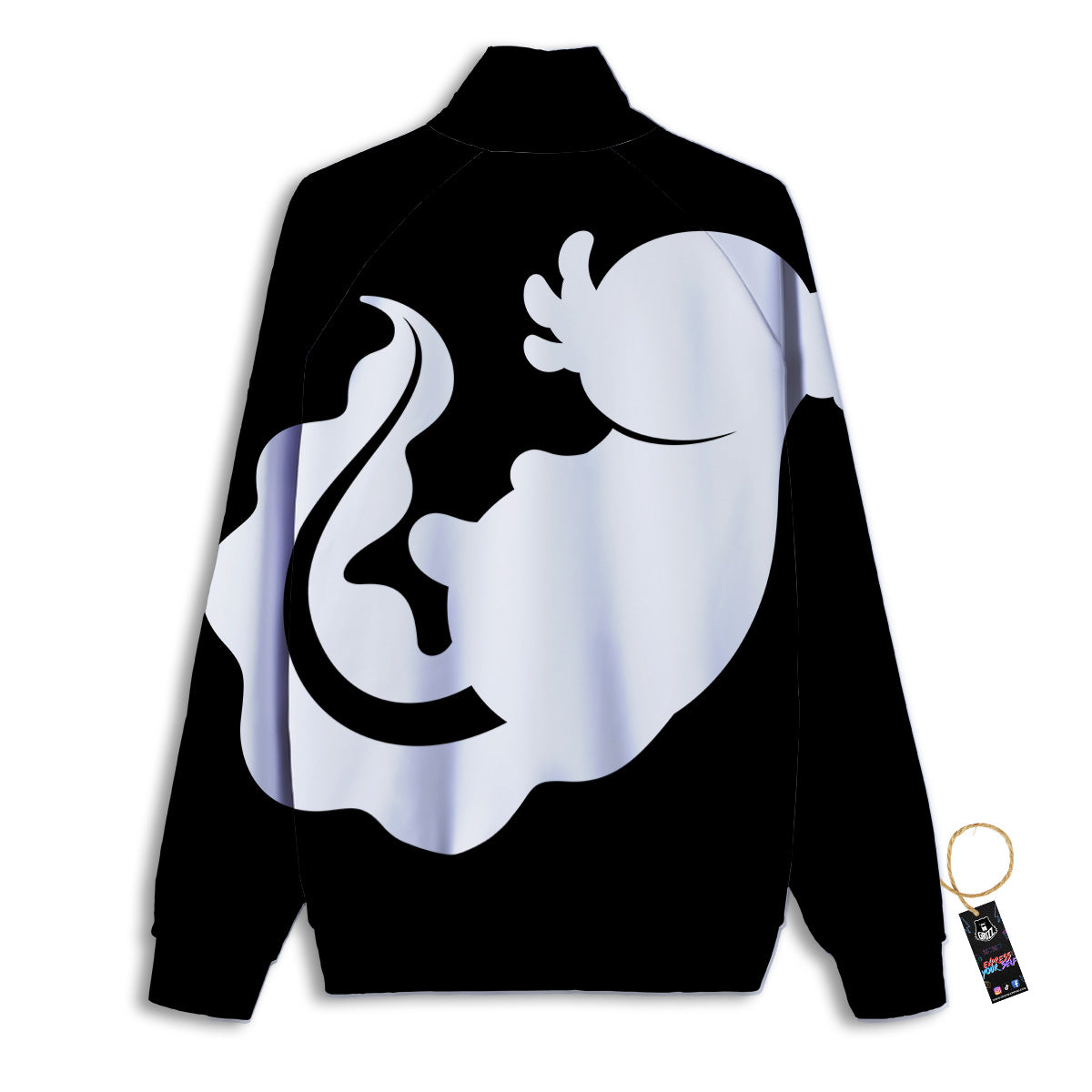 Axolotl White And Black Print Track Jacket-grizzshop
