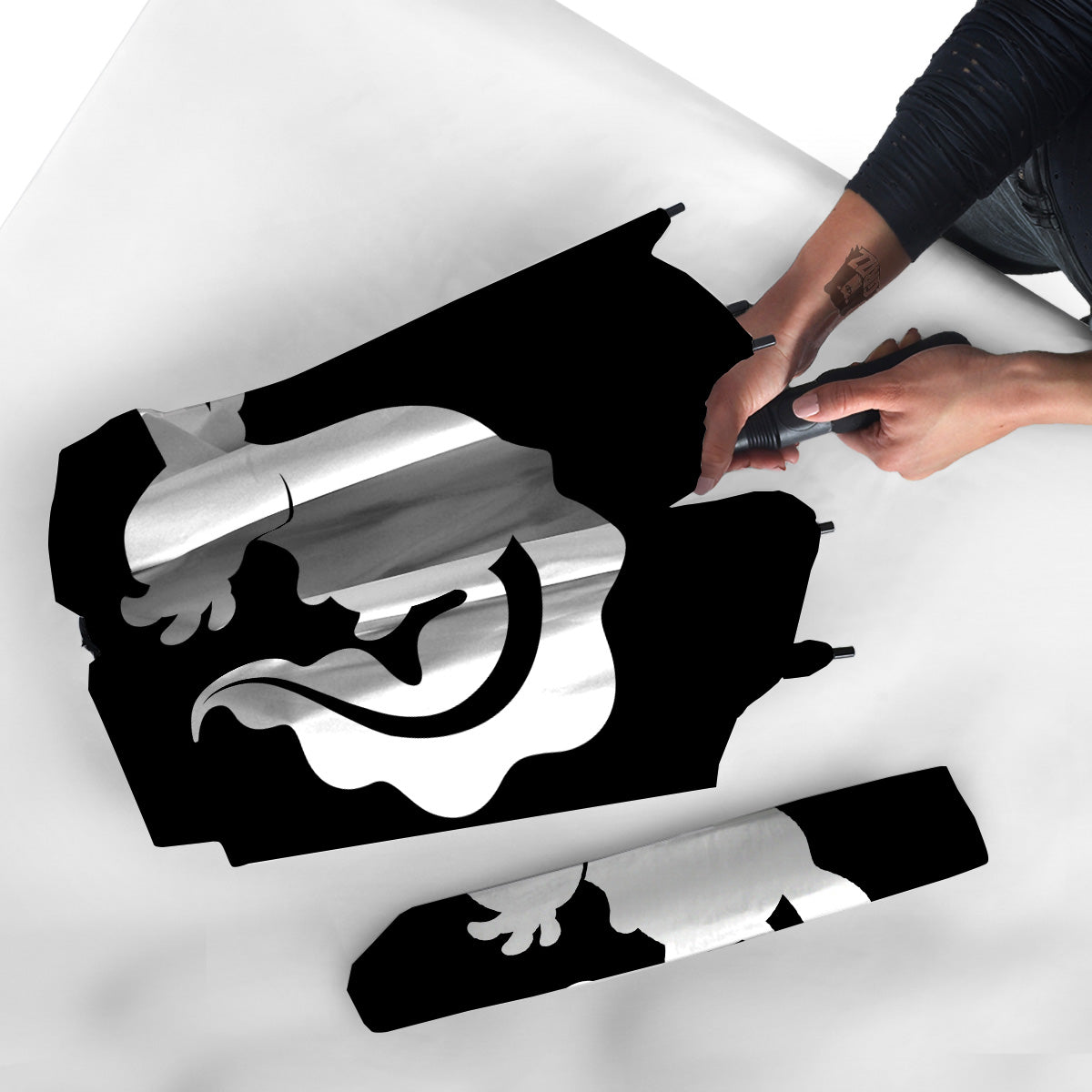 Axolotl White And Black Print Umbrella-grizzshop