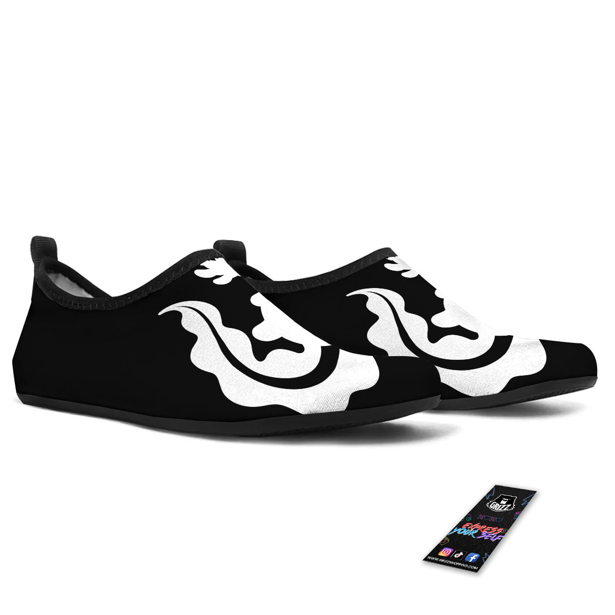 Axolotl White And Black Print Water Shoes-grizzshop