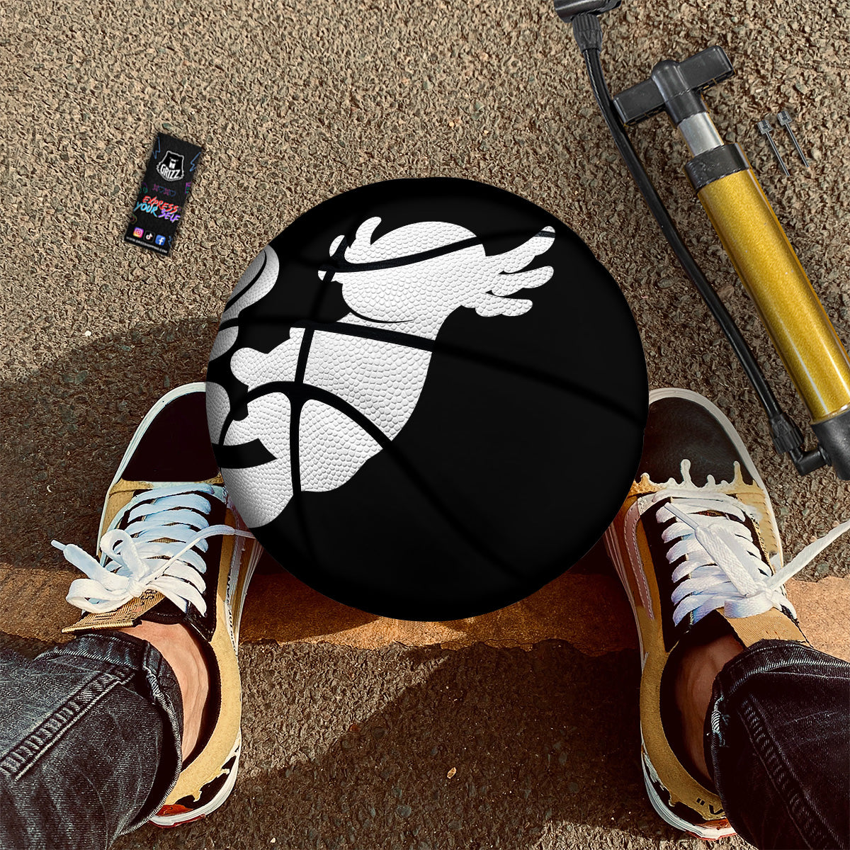 Axolotl White And Black Print Basketball