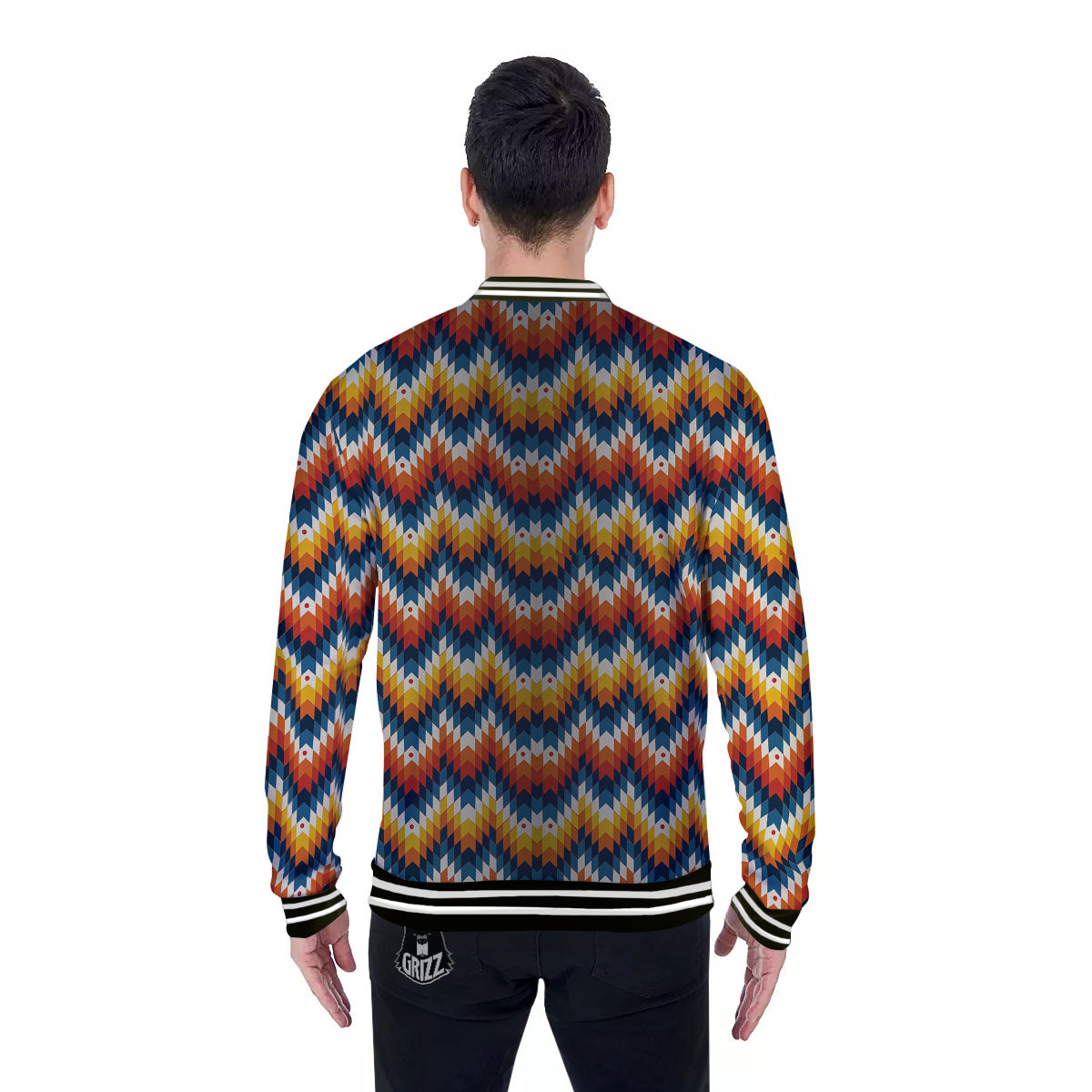 Aztec American Print Pattern Baseball Jacket-grizzshop