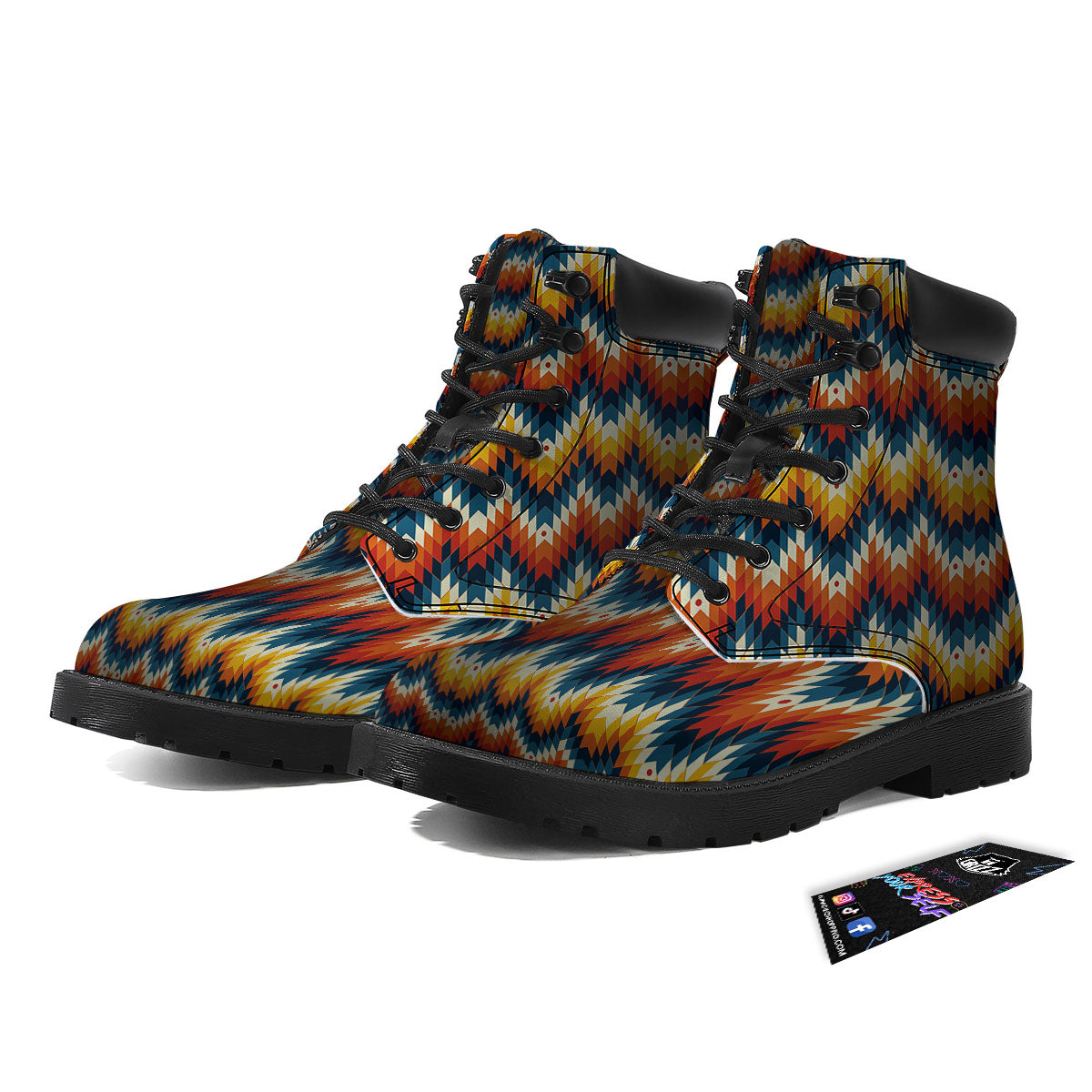 Aztec American Print Pattern Boots-grizzshop