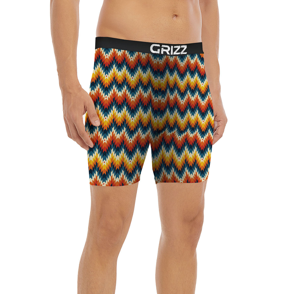 Aztec American Print Pattern Boxer Briefs-grizzshop