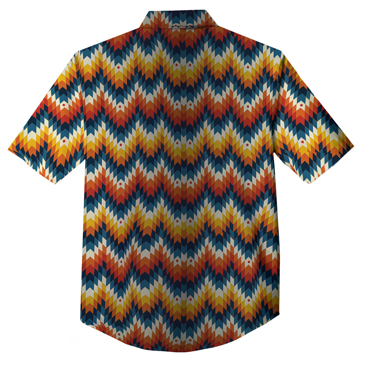 Aztec American Print Pattern Button Up Shirt-grizzshop