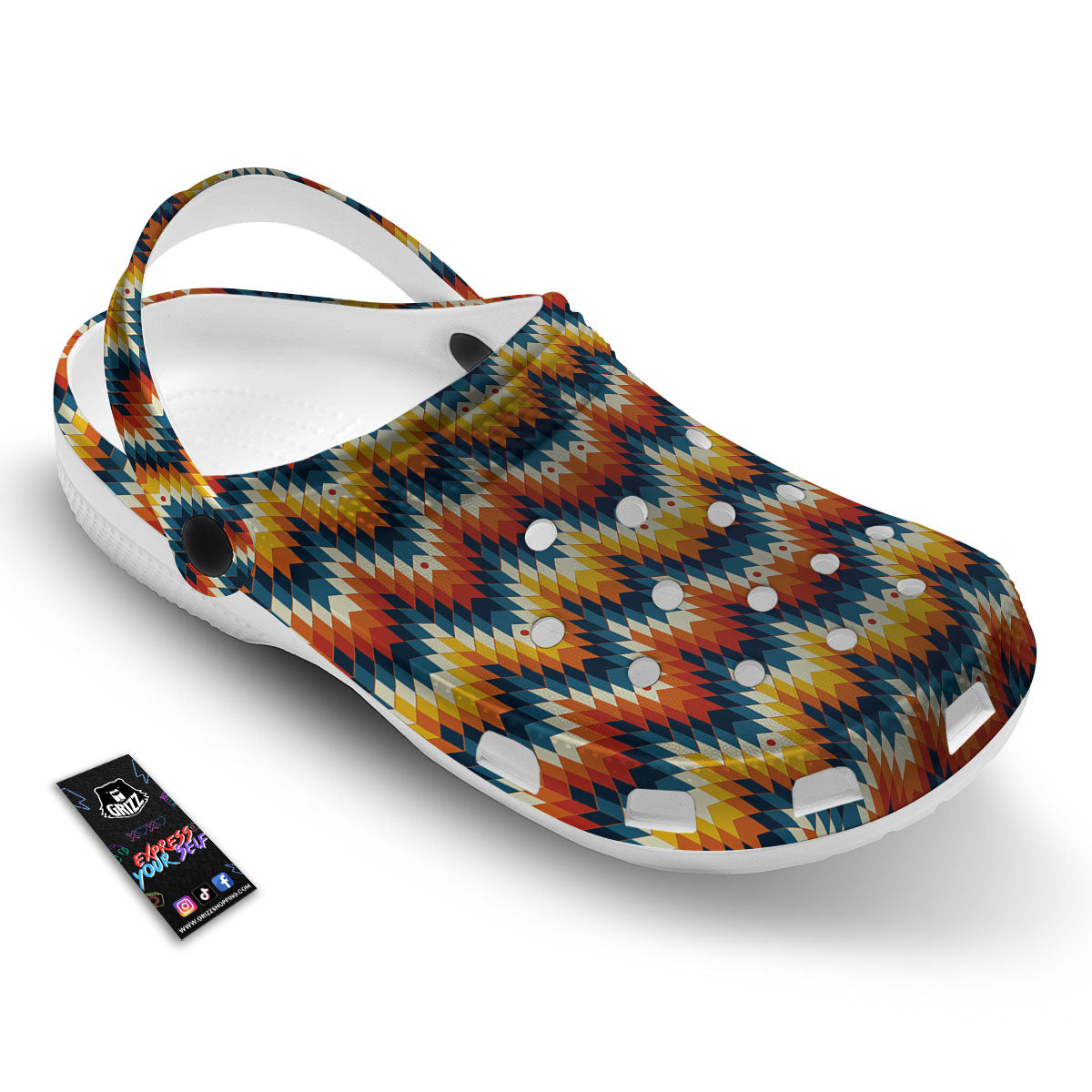 Aztec American Print Pattern Clog-grizzshop