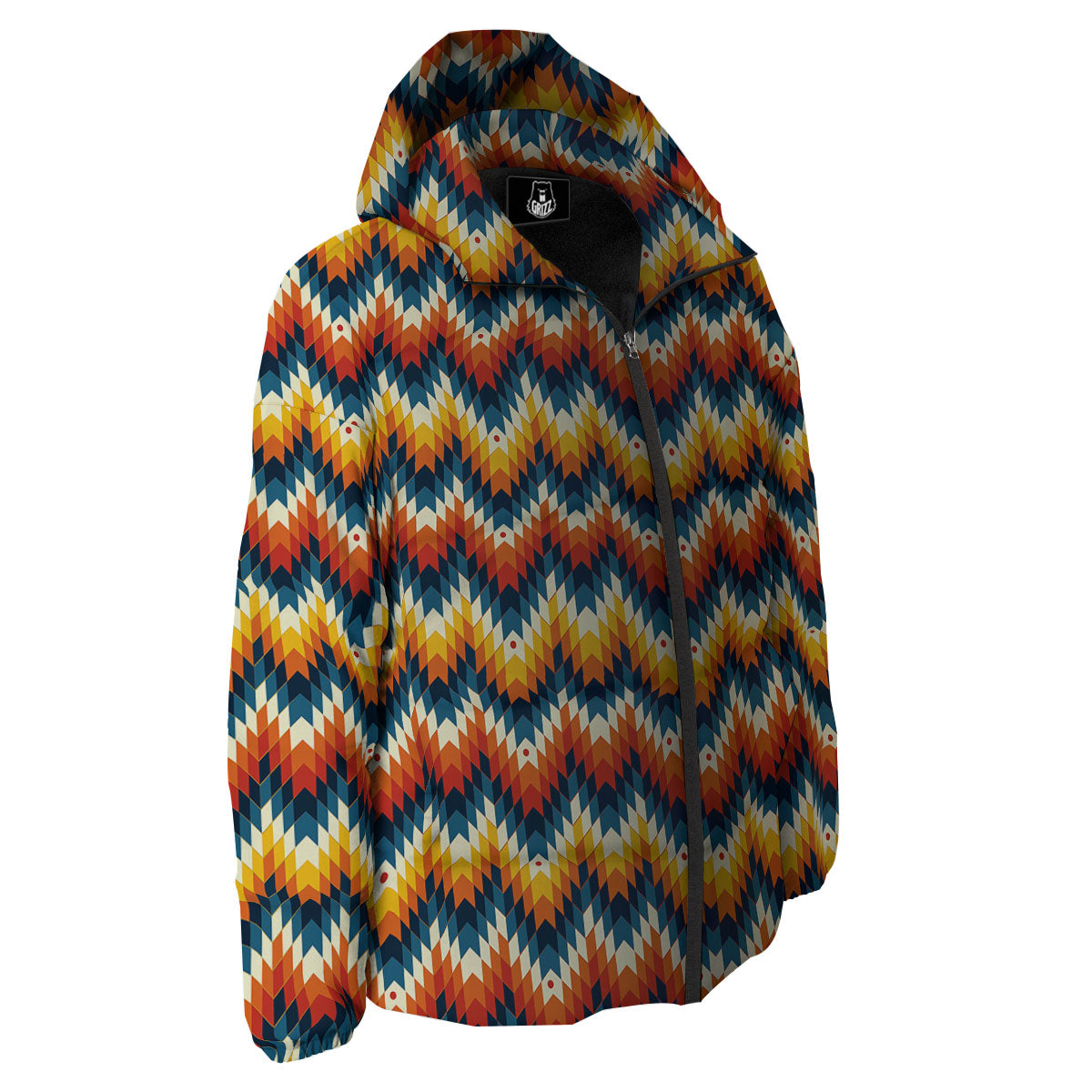 Aztec American Print Pattern Down Jacket-grizzshop