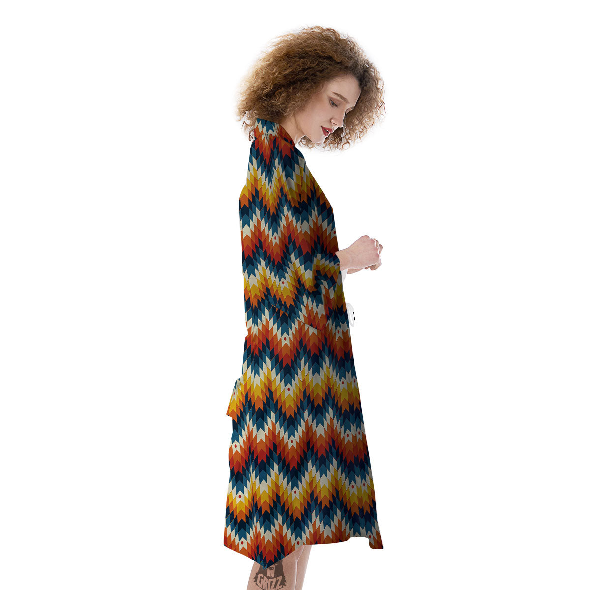 Aztec American Print Pattern Kimono-grizzshop