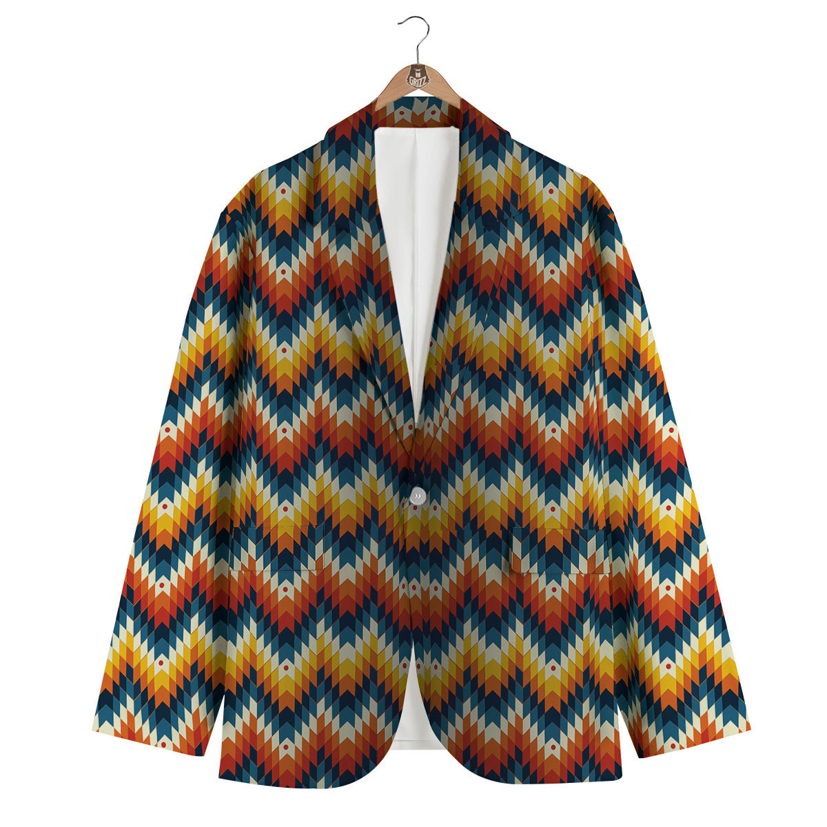 Aztec American Print Pattern Men's Blazer-grizzshop