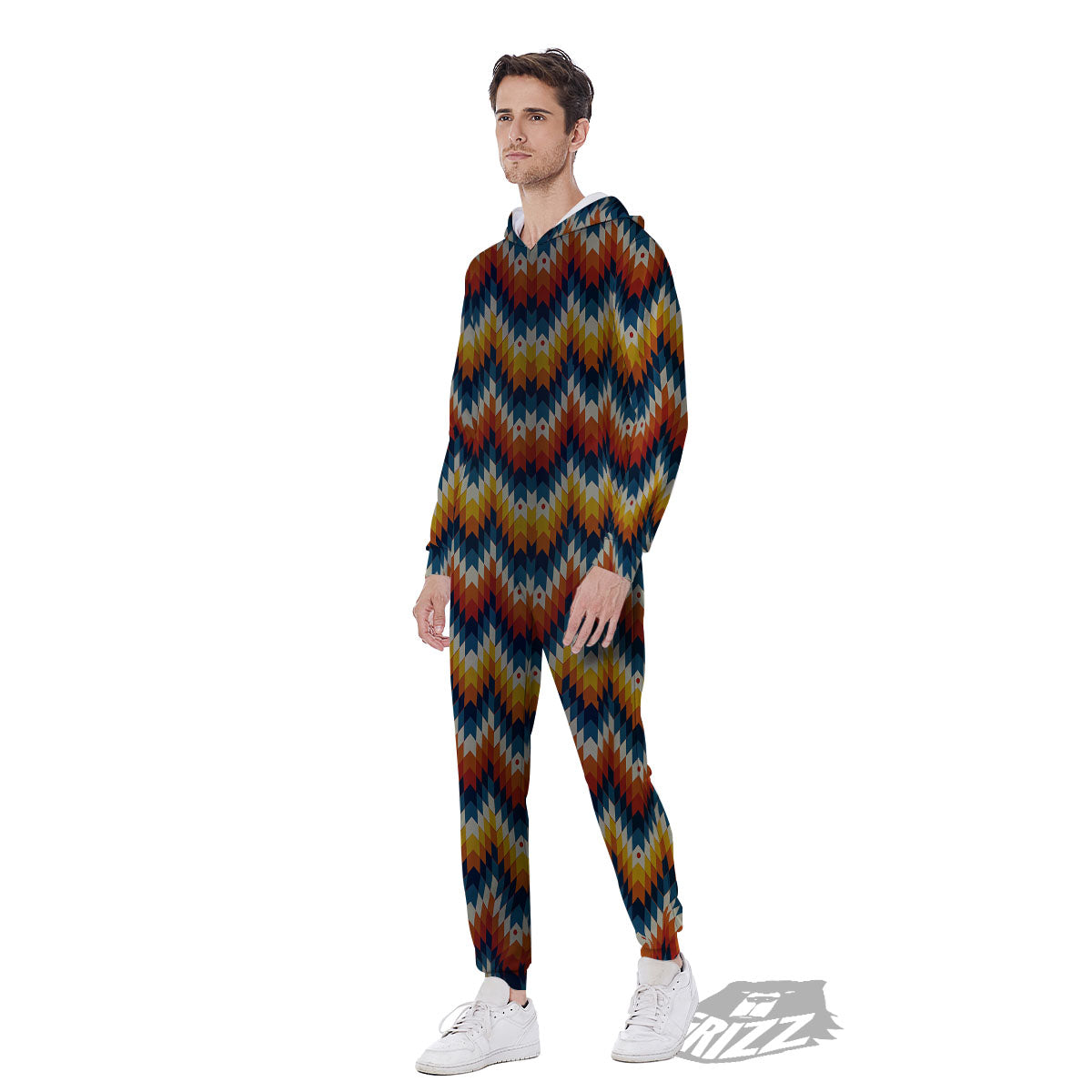 Aztec American Print Pattern Men's Jumpsuit-grizzshop