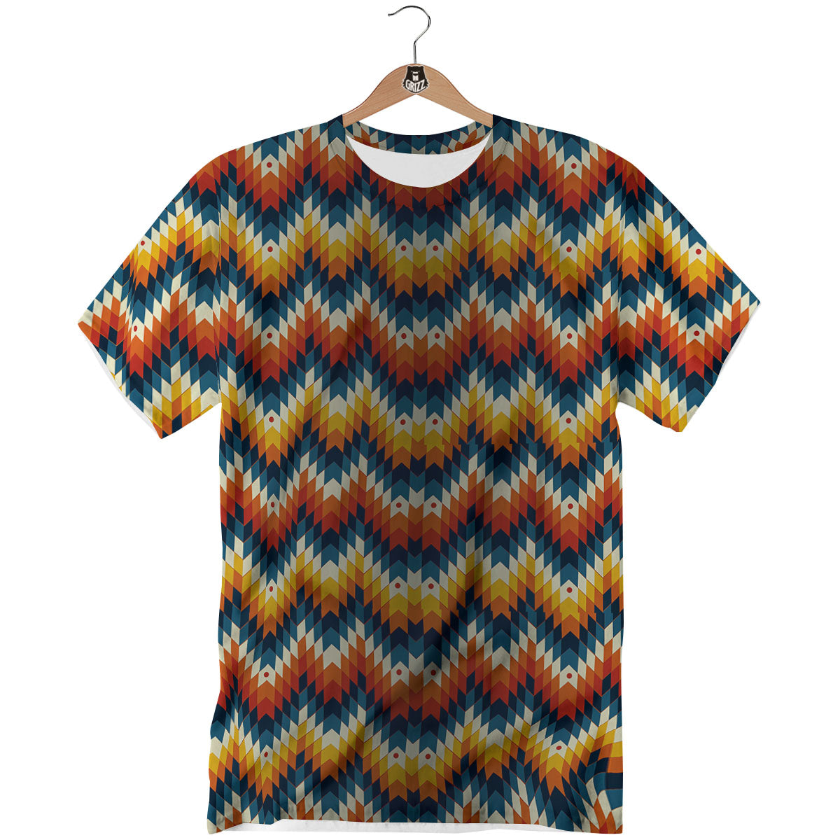 Aztec American Print Pattern T-Shirt-grizzshop