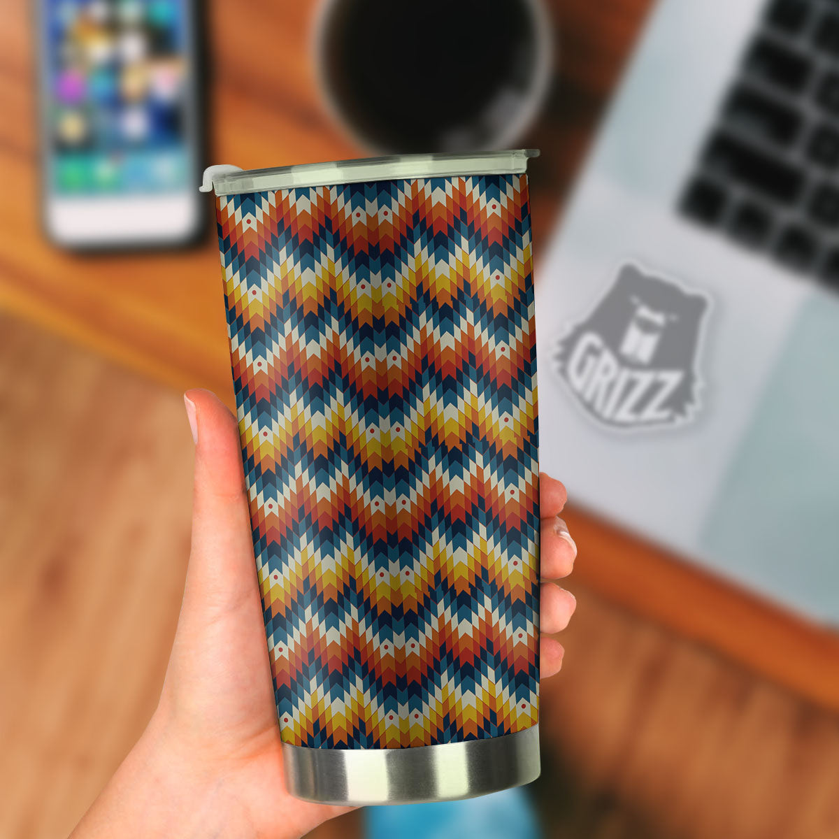 Aztec American Print Pattern Tumbler-grizzshop