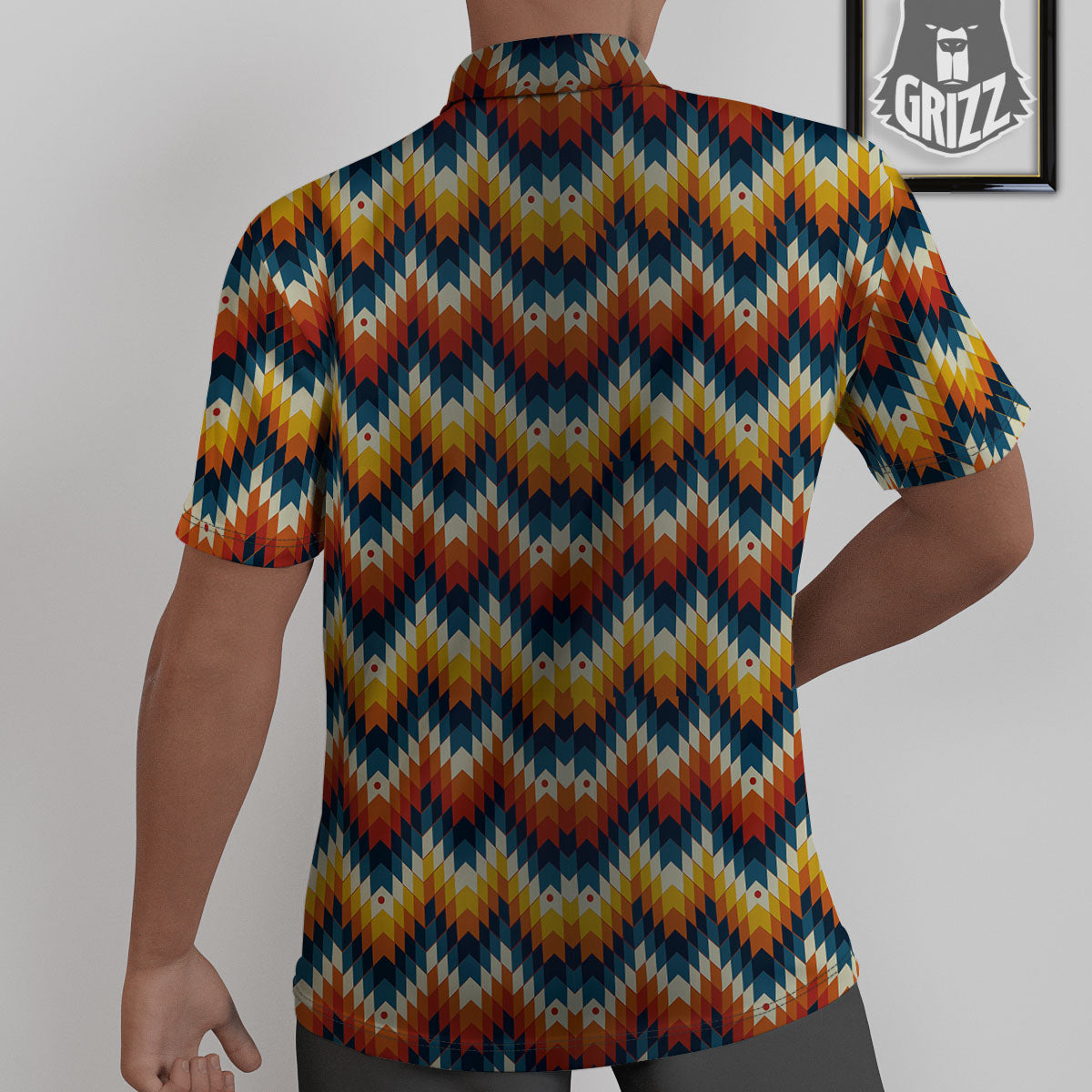 Aztec American Print Pattern Untucked Shirts-grizzshop