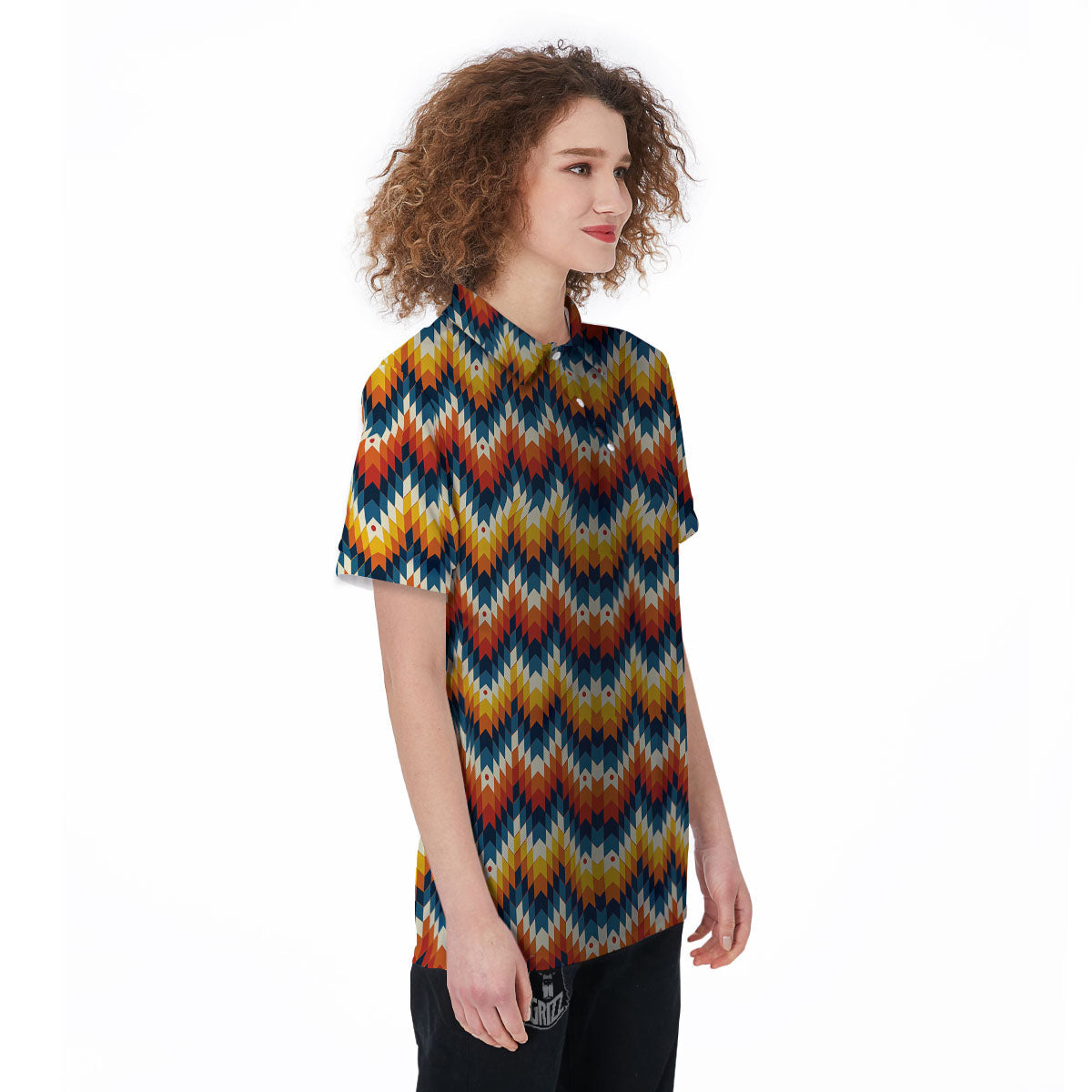 Aztec American Print Pattern Women's Golf Shirts-grizzshop