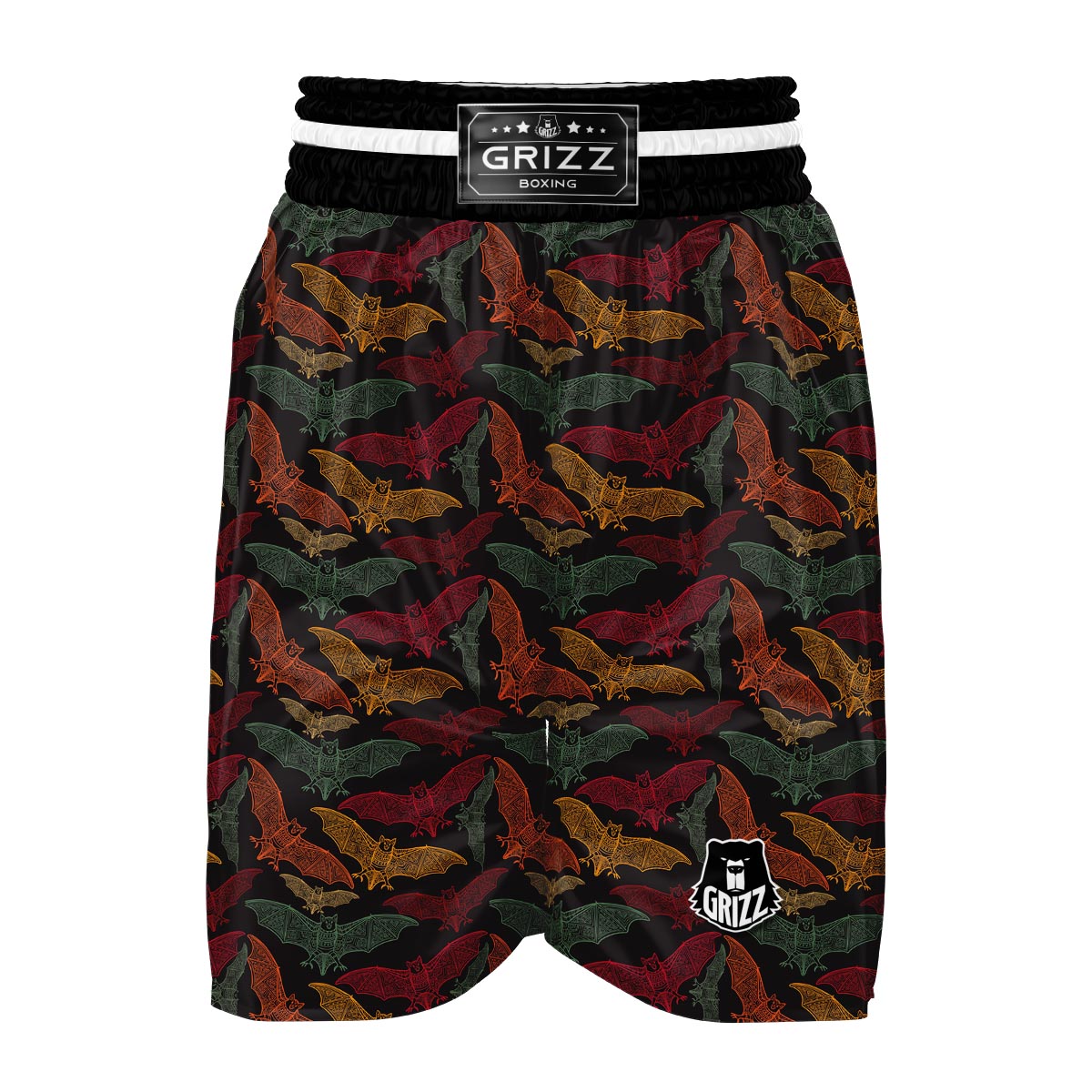 Aztec Bat Halloween Pattern Print Boxing Shorts-grizzshop