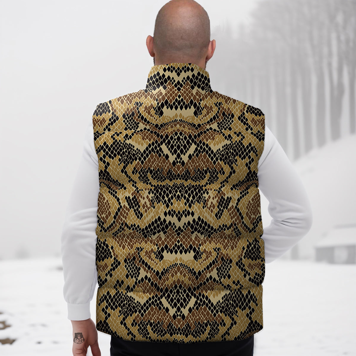 Aztec Bat Halloween Pattern Print Down Vest