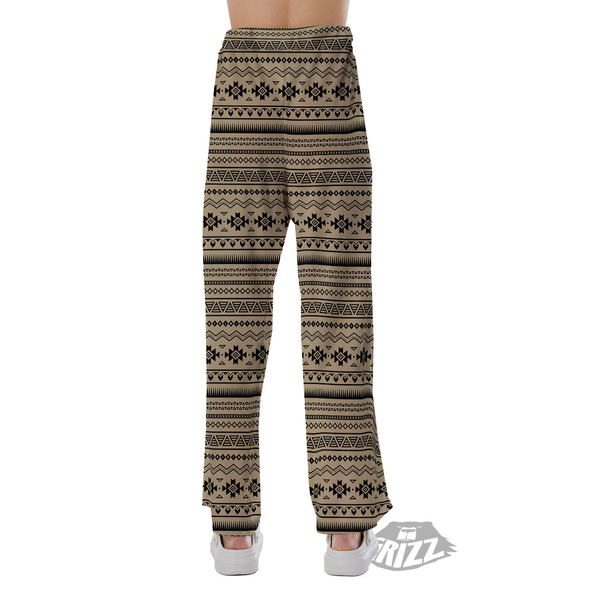Aztec Beige And Black Print Pattern Pajama Pants-grizzshop