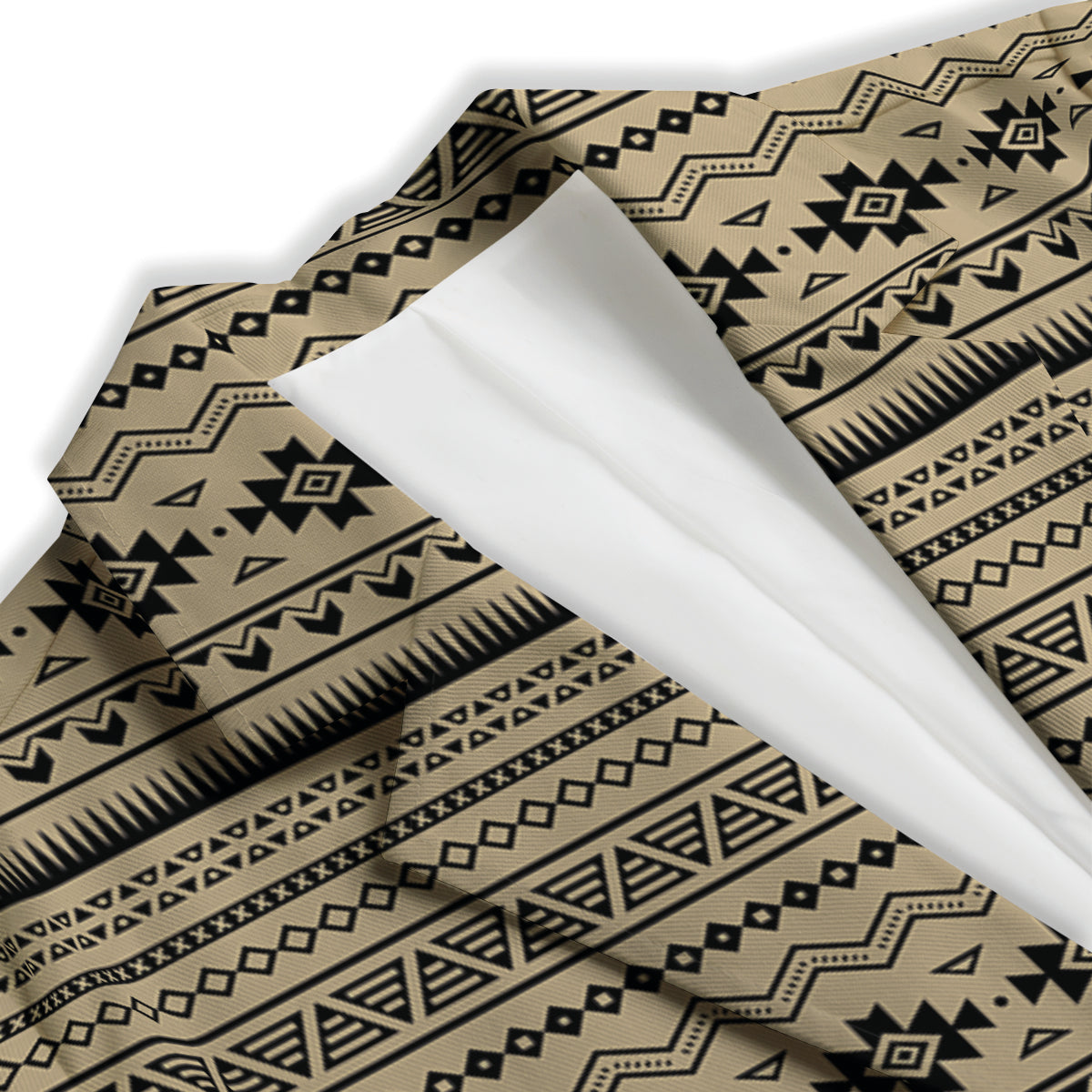 Aztec Beige And Black Print Pattern Women's Blazer-grizzshop
