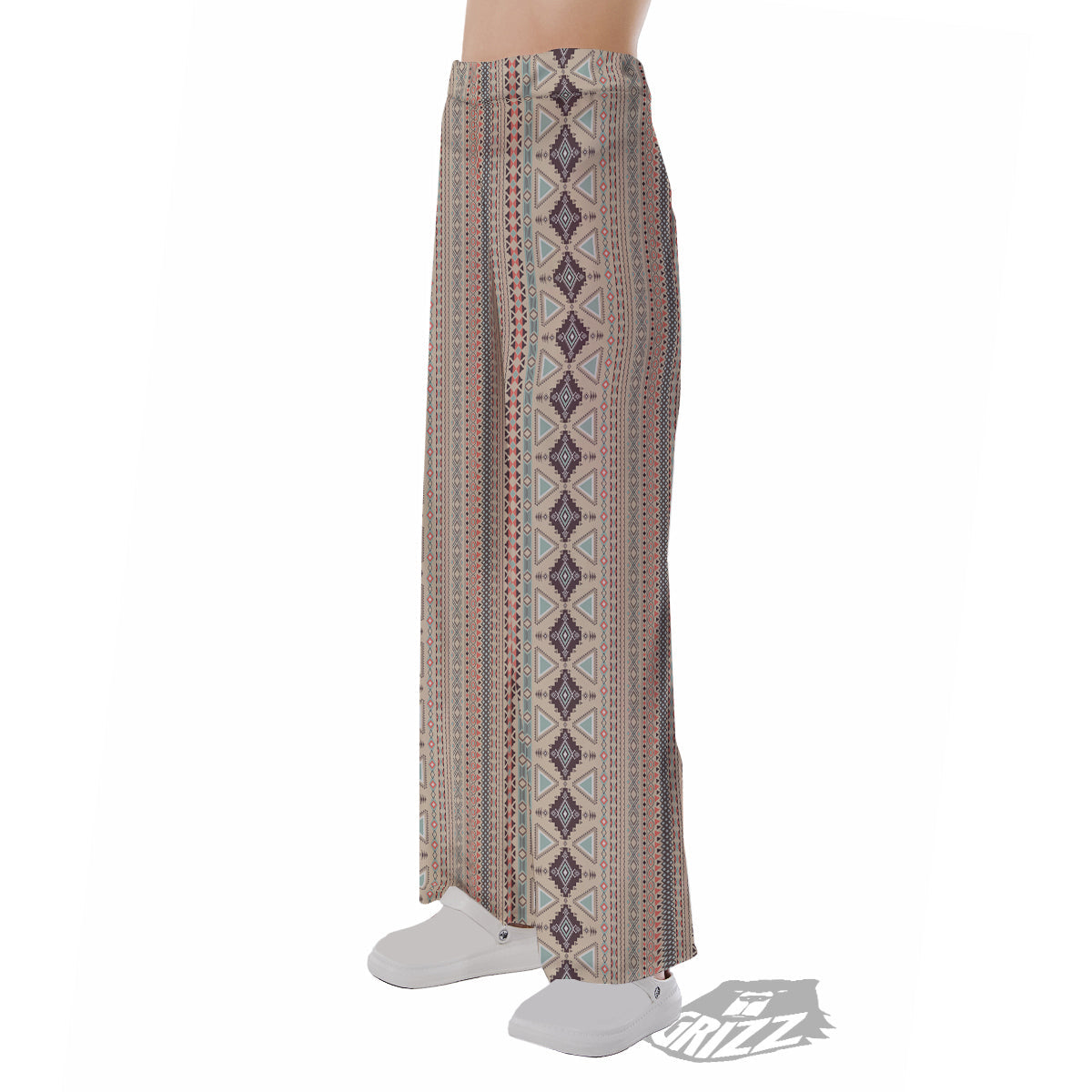 Aztec Beige Print Pattern Pajama Pants-grizzshop