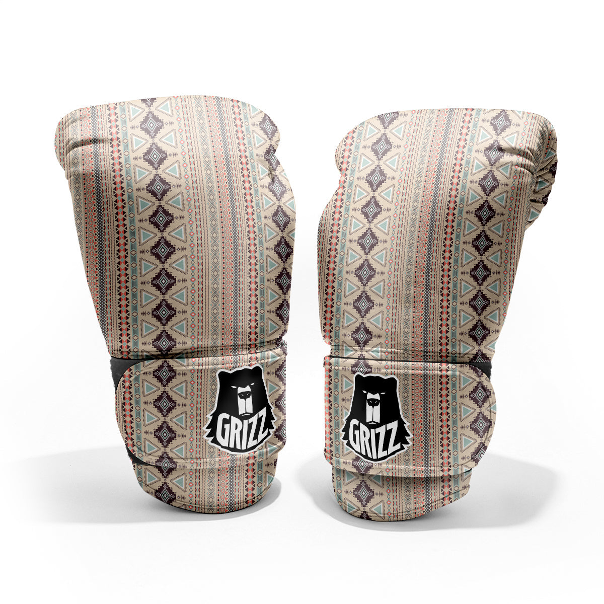 Aztec Beige Print Pattern Pro Boxing Glove