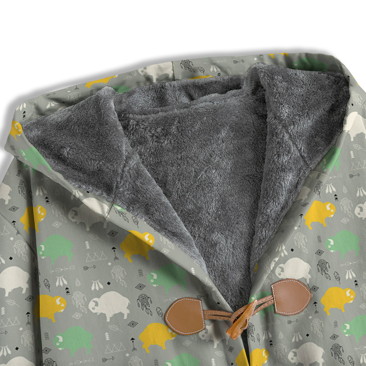 Aztec Bison Print Pattern Men's Windbreaker Jacket-grizzshop