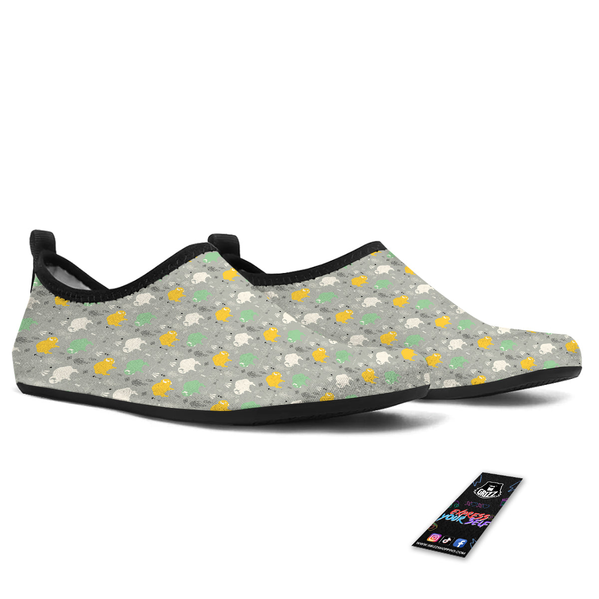 Aztec Bison Print Pattern Water Shoes-grizzshop