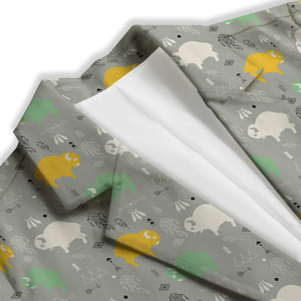 Aztec Bison Print Pattern Women's Blazer-grizzshop