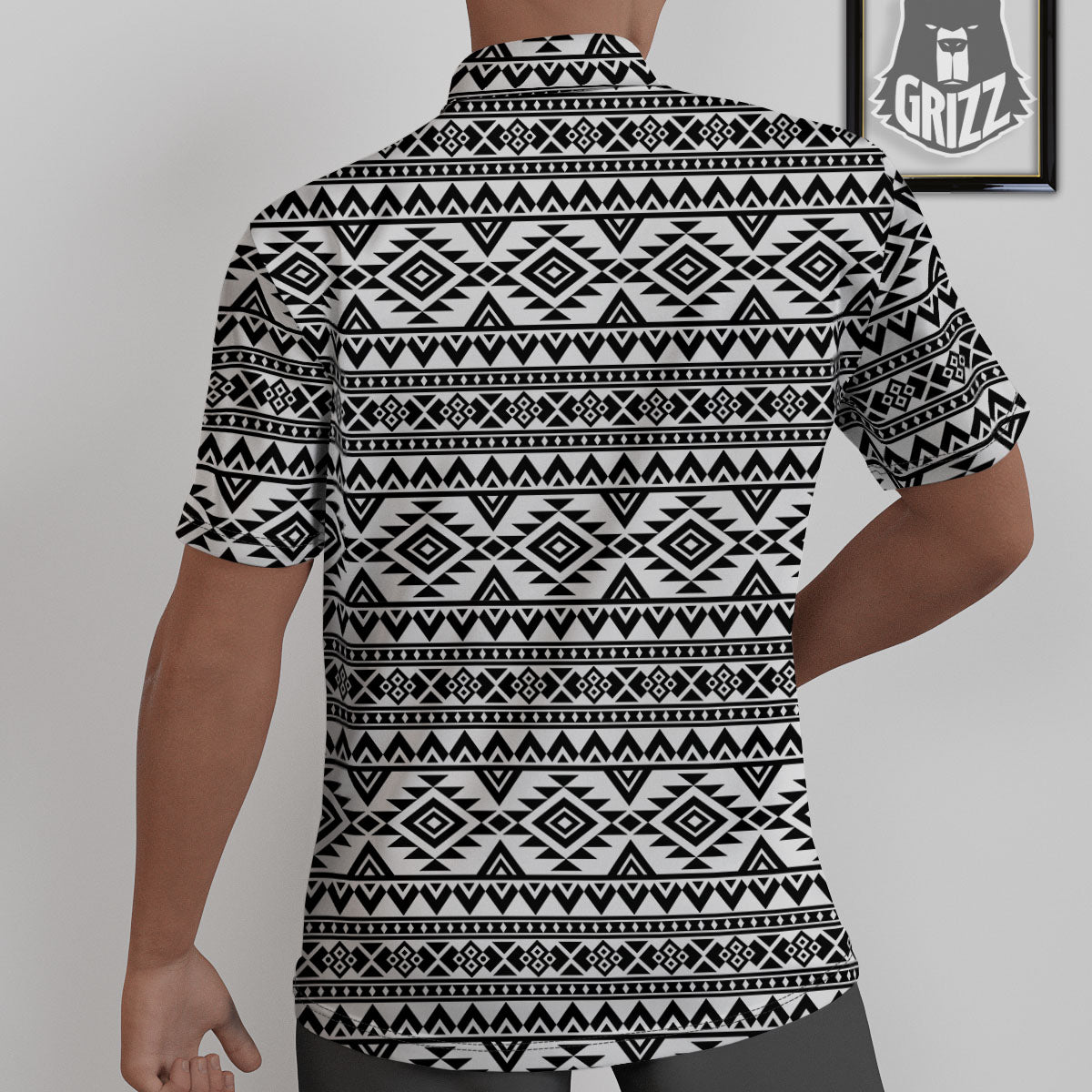 Aztec Black Ethnic Print Pattern Untucked Shirts-grizzshop