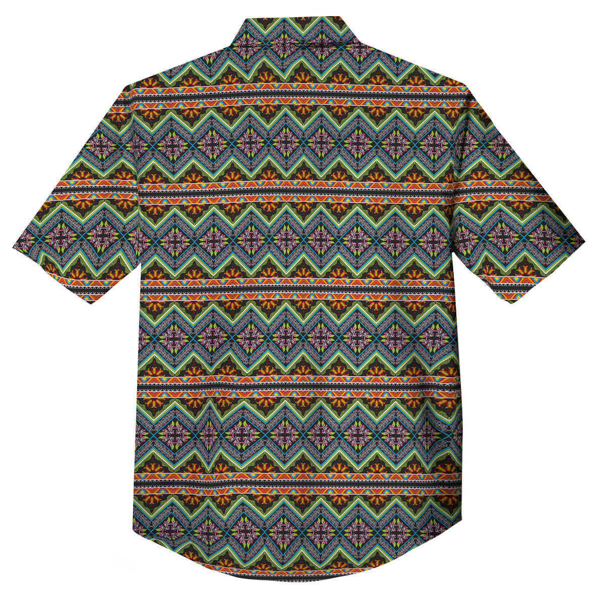 Aztec Boho Tribal Print Pattern Button Up Shirt-grizzshop