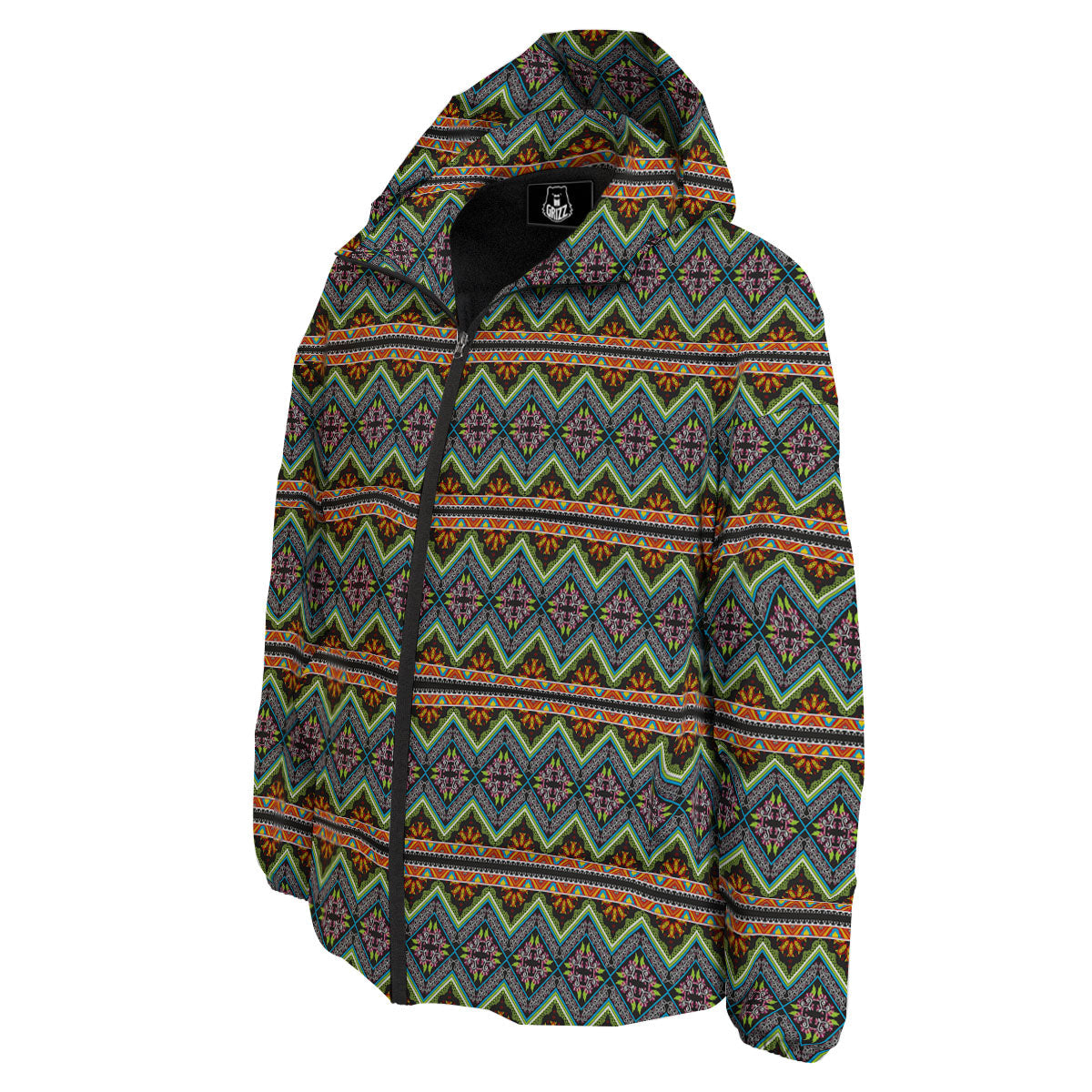 Aztec Boho Tribal Print Pattern Down Jacket-grizzshop