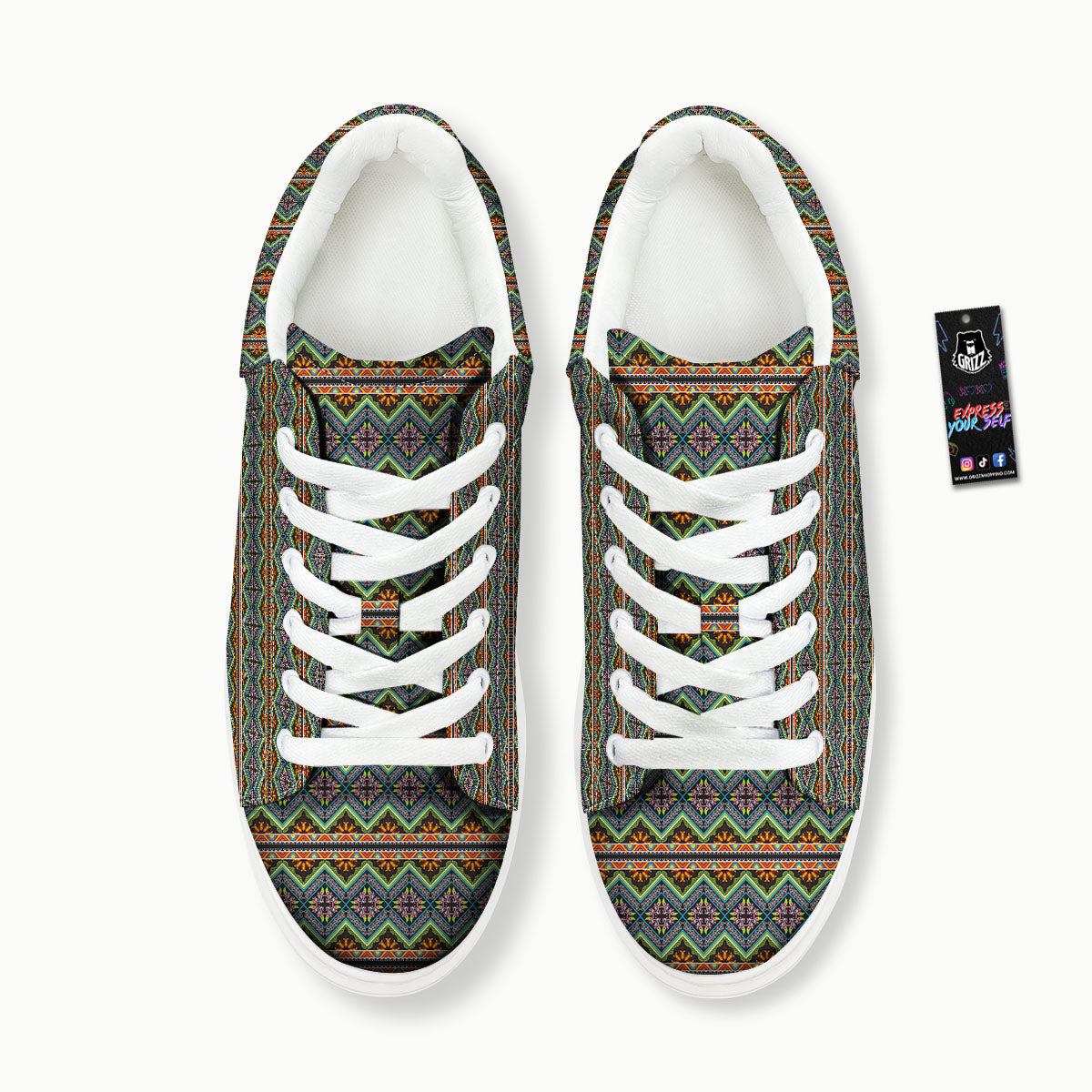 Aztec Boho Tribal Print Pattern Platform Shoes-grizzshop