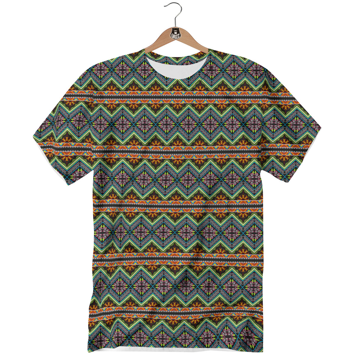 Aztec Boho Tribal Print Pattern T-Shirt-grizzshop