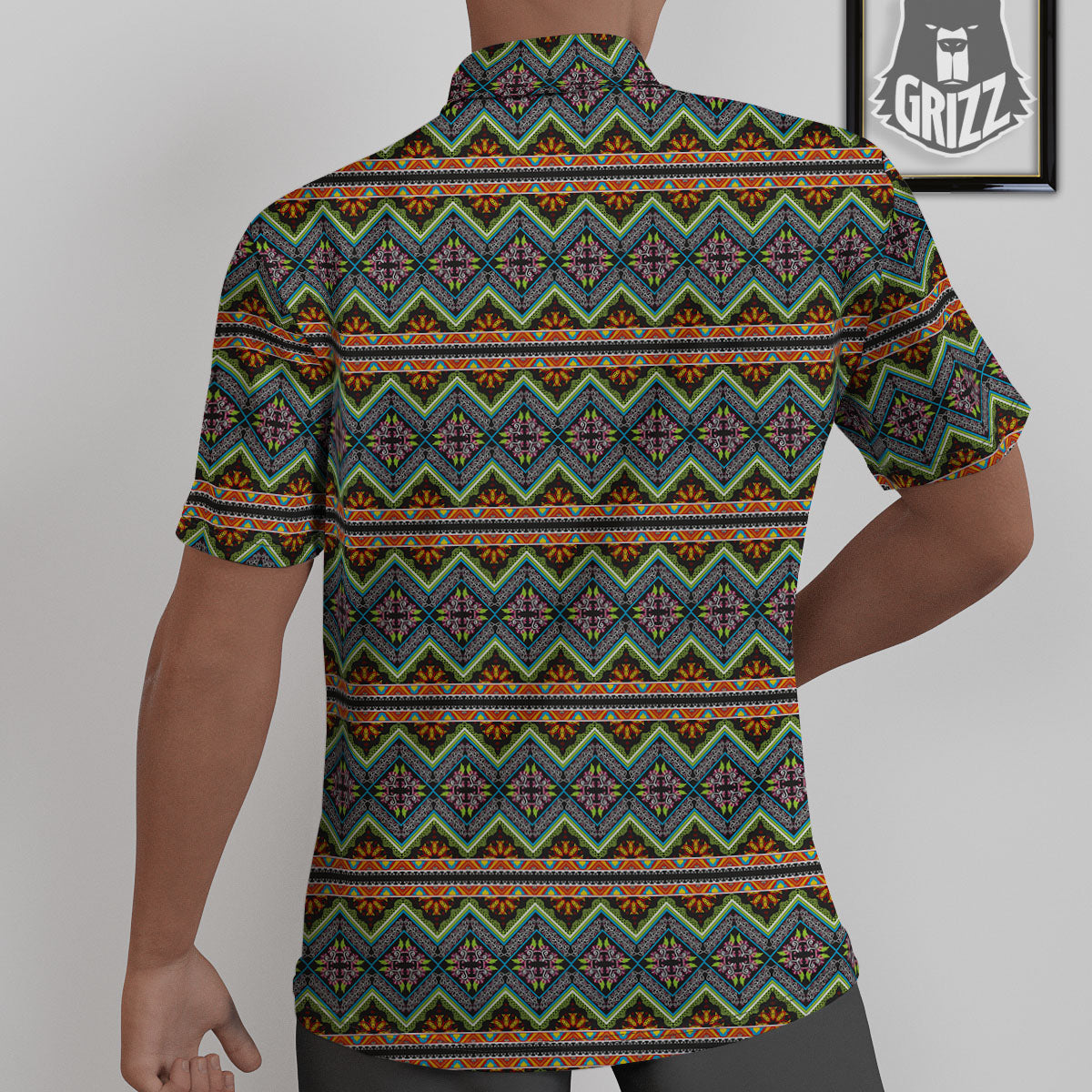 Aztec Boho Tribal Print Pattern Untucked Shirts-grizzshop