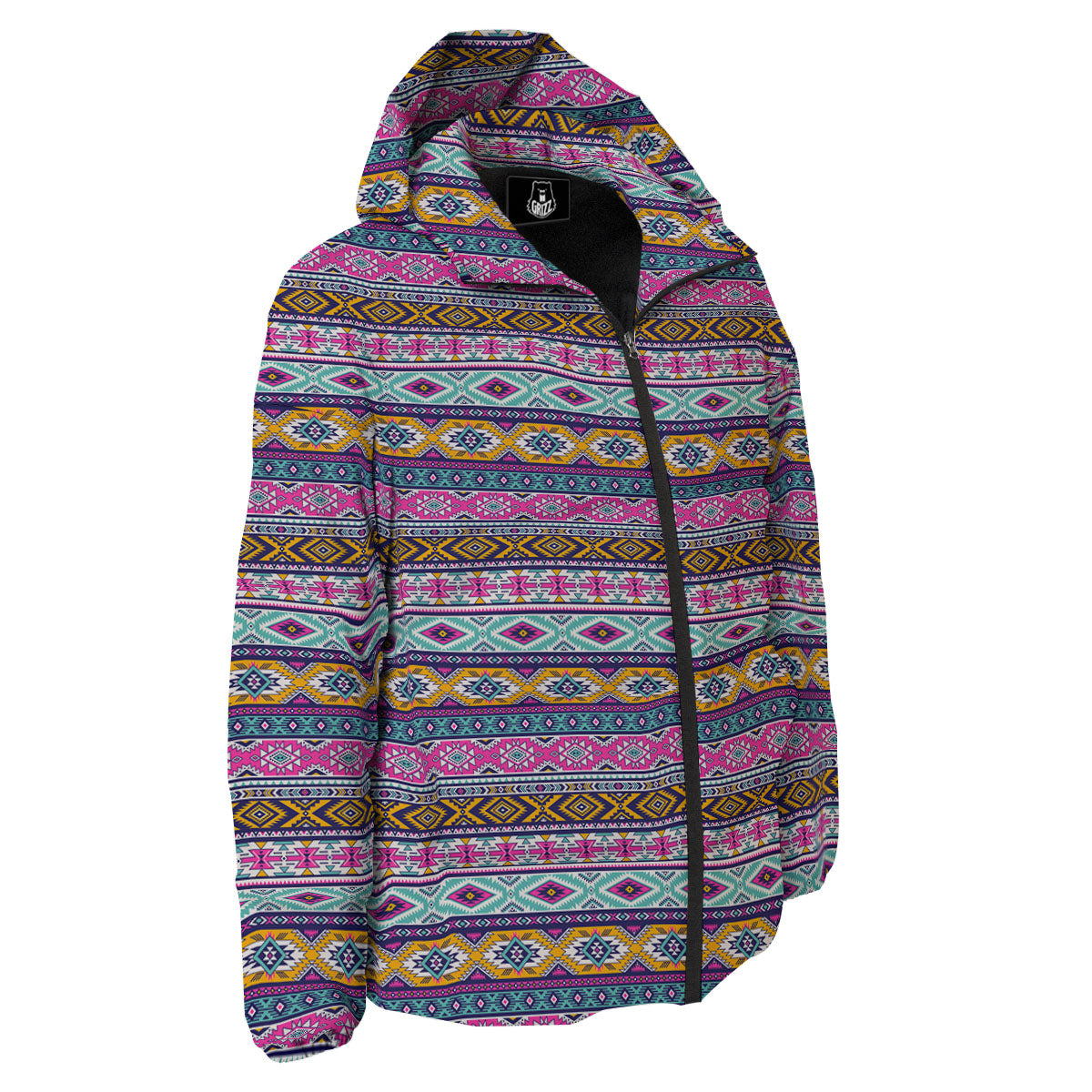 Aztec Bright Colors Print Pattern Down Jacket-grizzshop