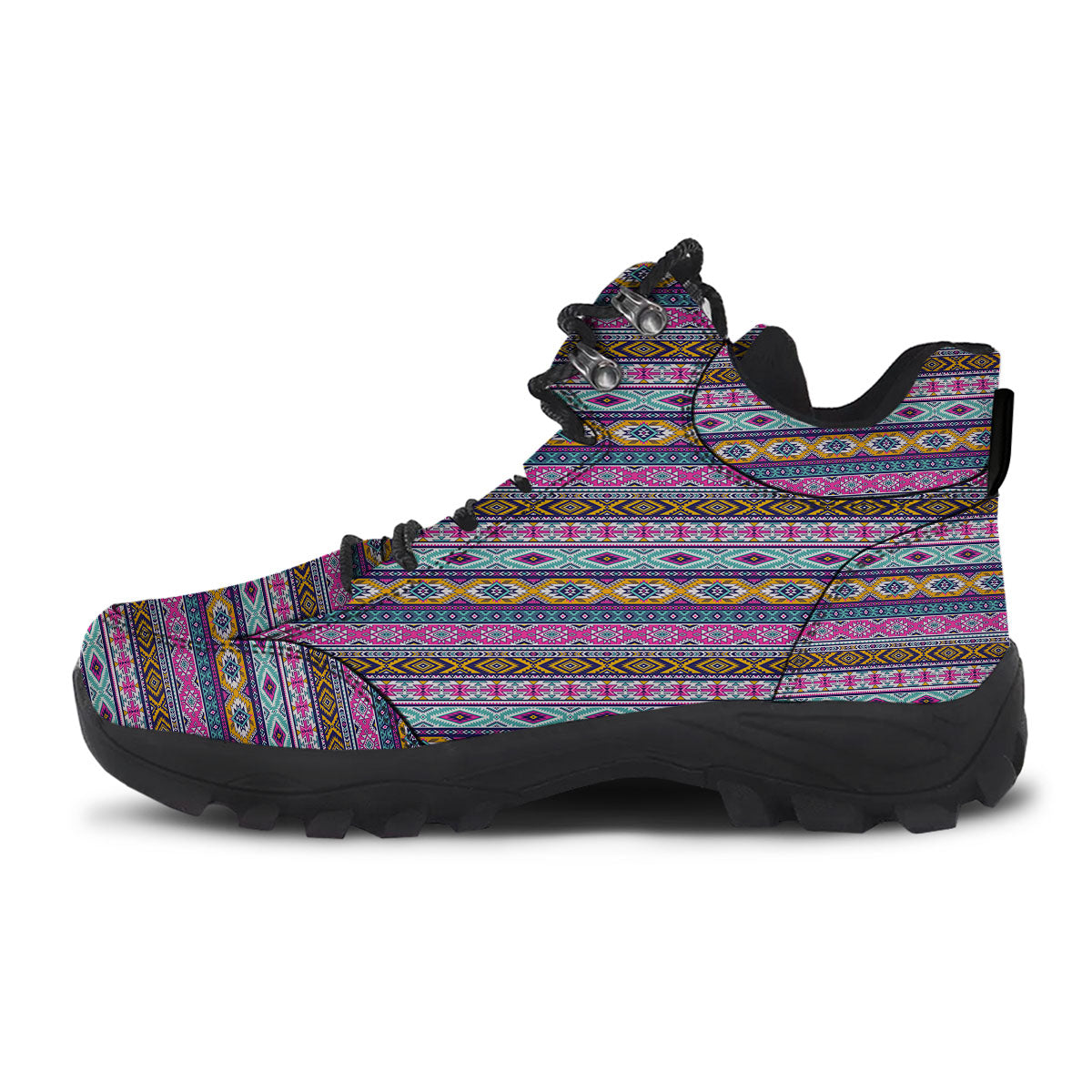 Aztec Bright Colors Print Pattern Hiking Shoes-grizzshop