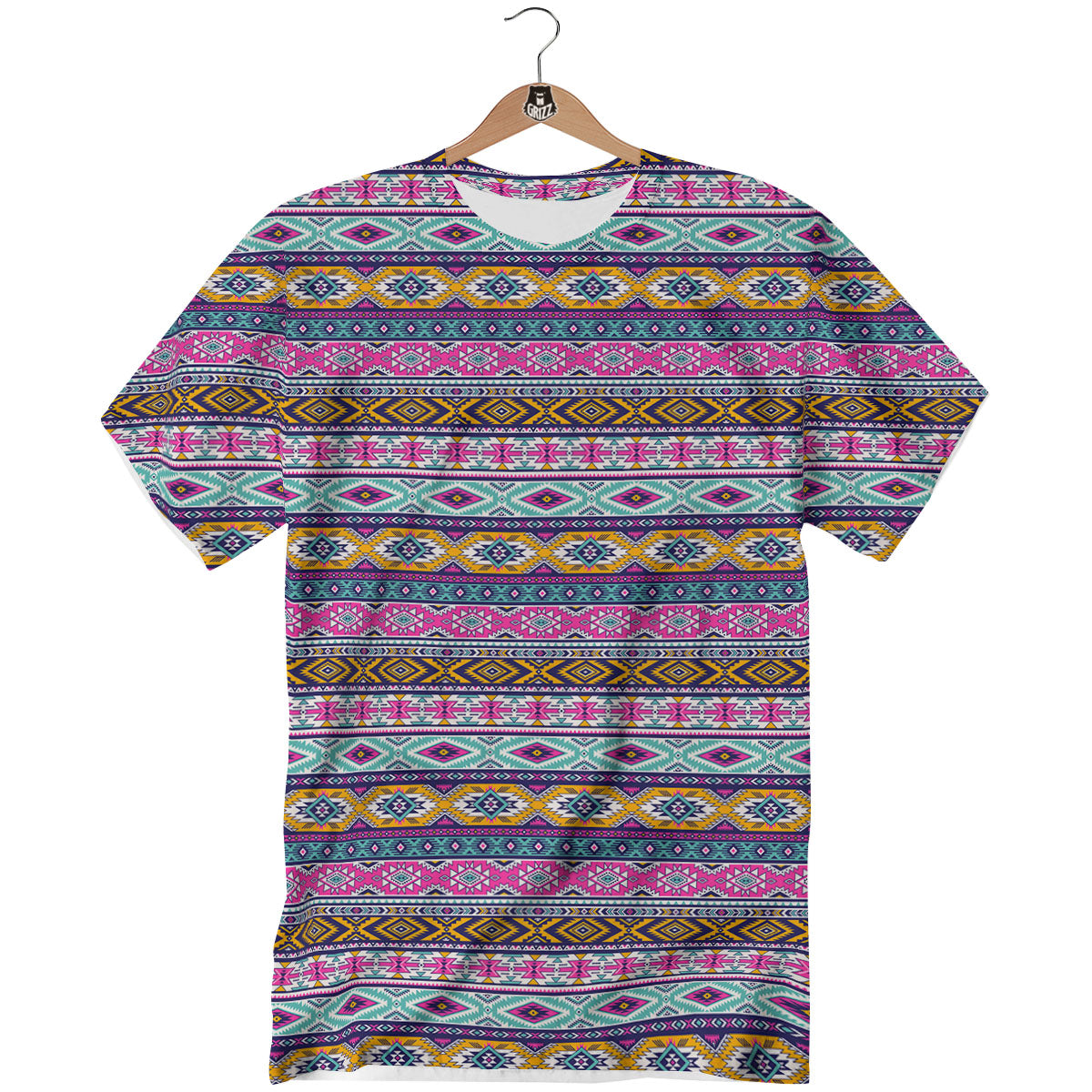 Aztec Bright Colors Print Pattern T-Shirt-grizzshop