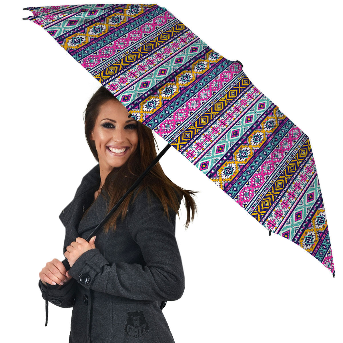 Aztec Bright Colors Print Pattern Umbrella-grizzshop