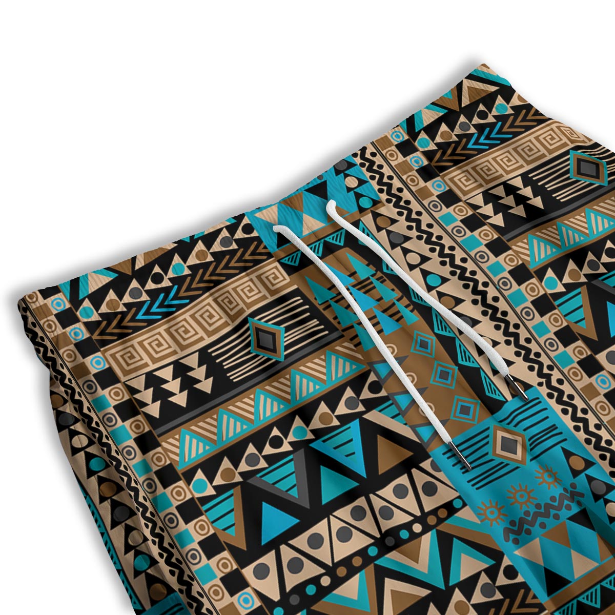 Aztec Brown And Teal Print Pattern Men's Athletic Shorts