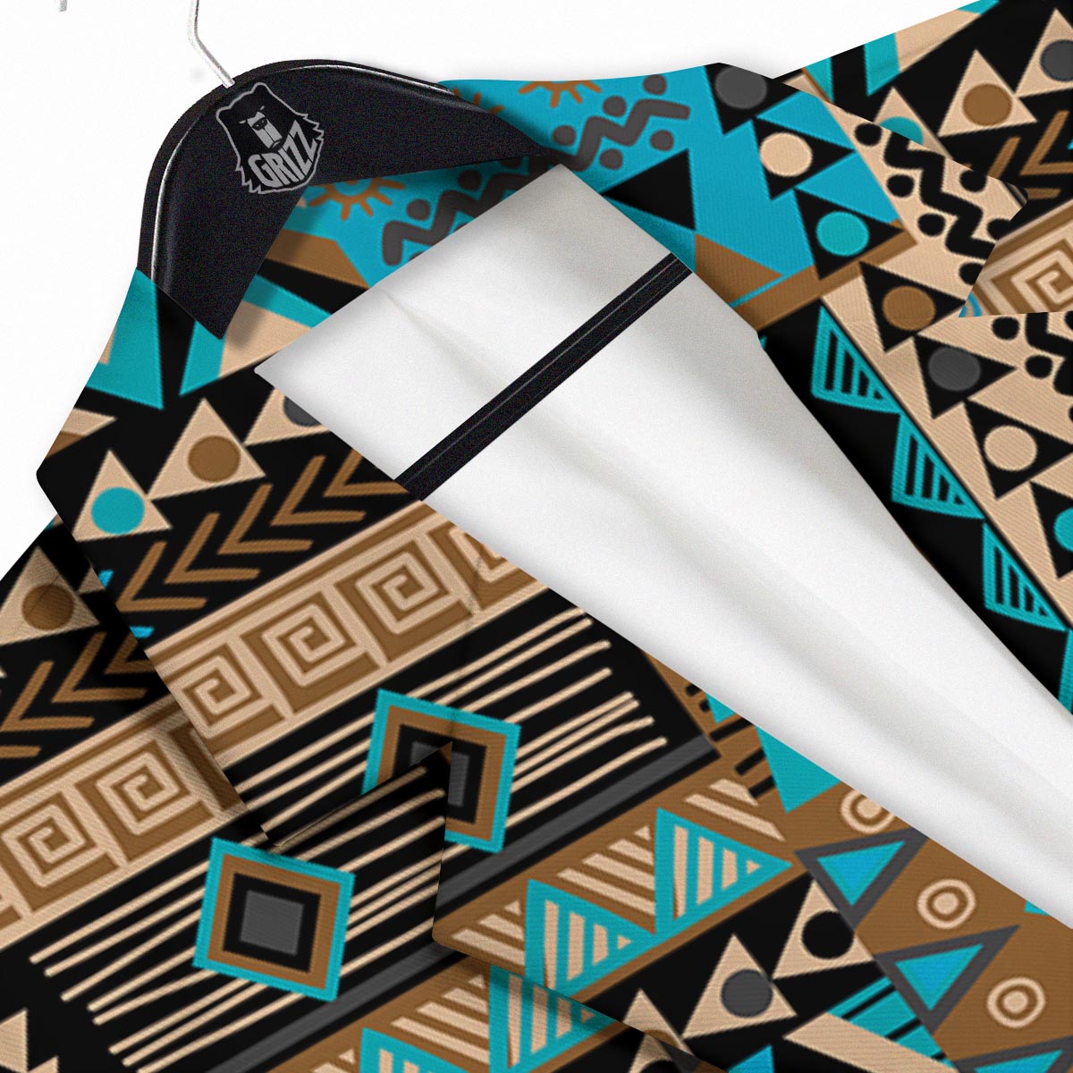 Aztec Brown And Teal Print Pattern Men's Sport Coat-grizzshop