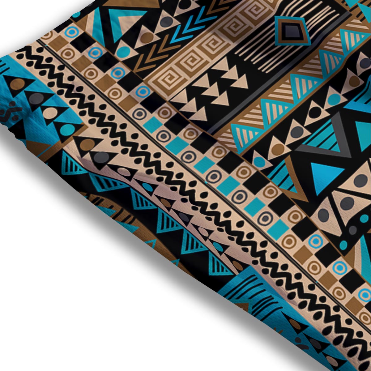 Aztec Brown And Teal Print Pattern Mesh Shorts