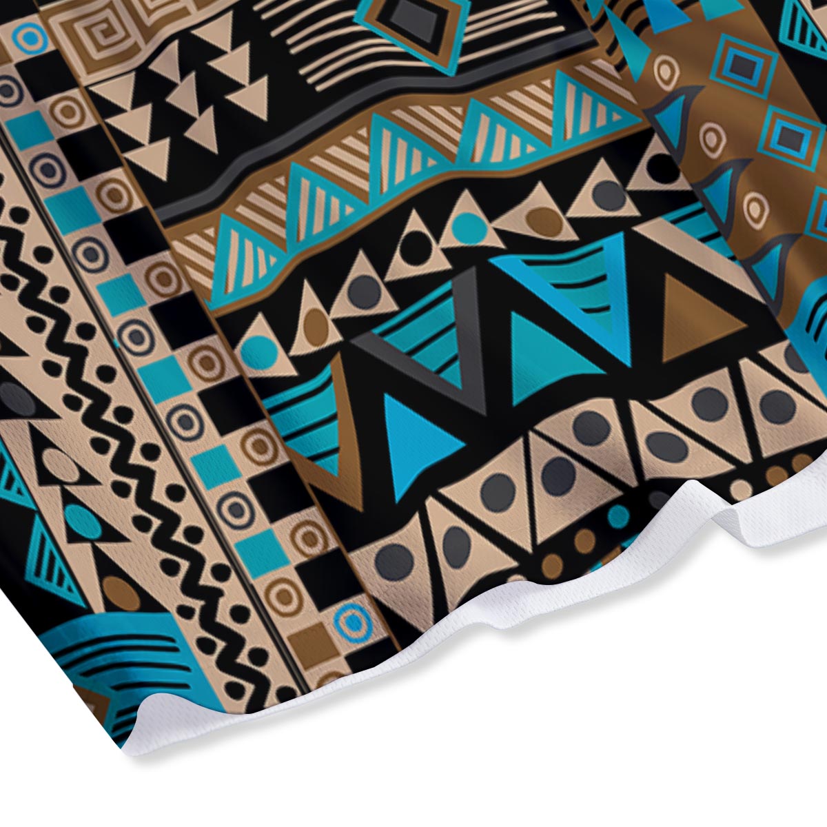 Aztec Brown And Teal Print Pattern Mesh Shorts