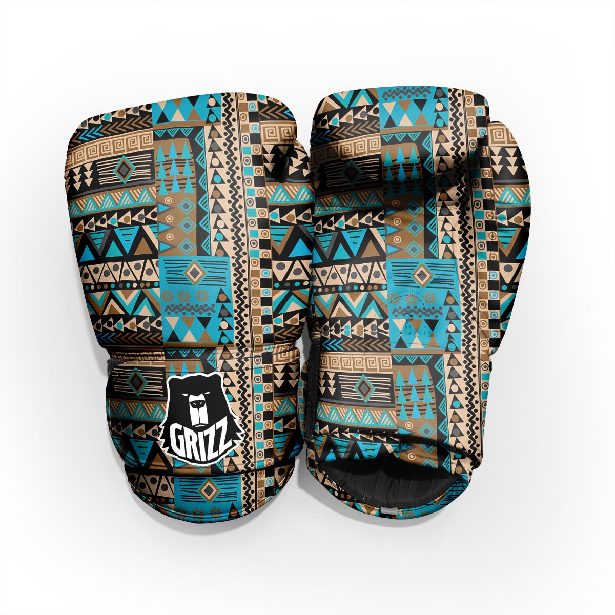 Aztec Brown And Teal Print Pattern Pro Boxing Glove