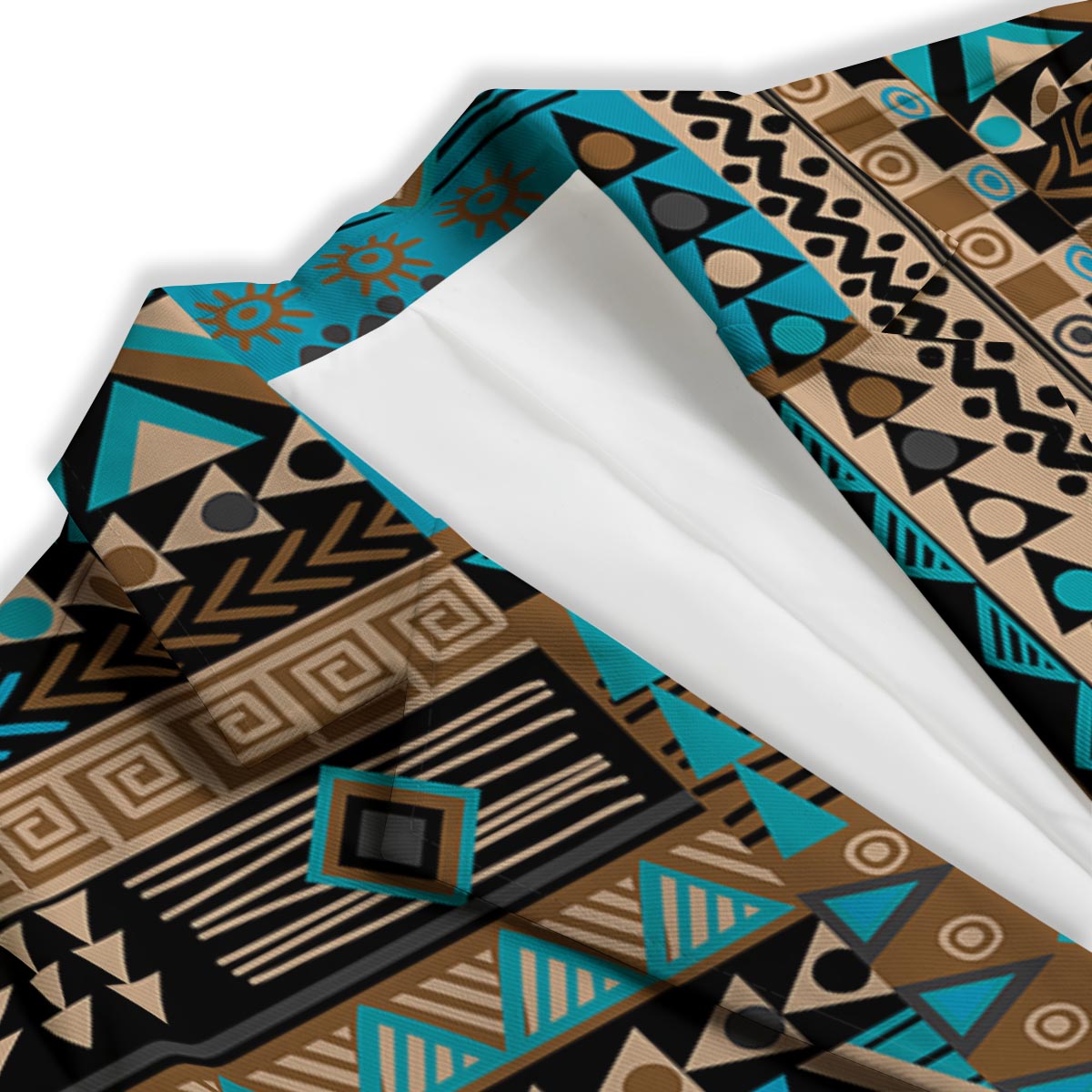 Aztec Brown And Teal Print Pattern Women's Blazer-grizzshop