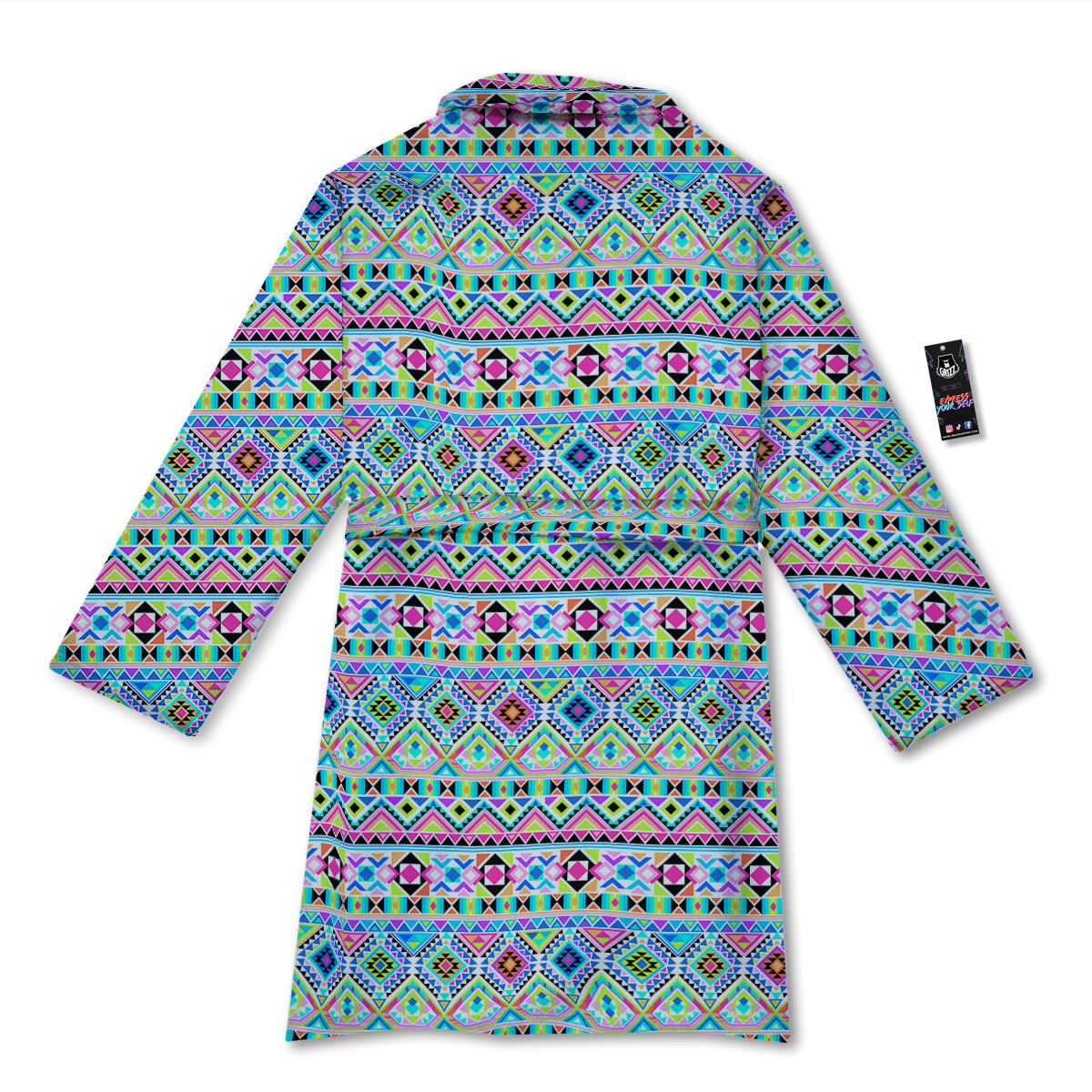 Aztec Colorful Print Pattern Bathrobe-grizzshop