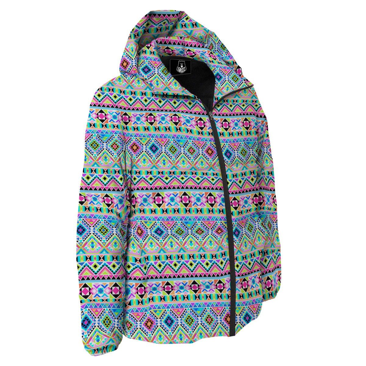 Aztec Colorful Print Pattern Down Jacket-grizzshop
