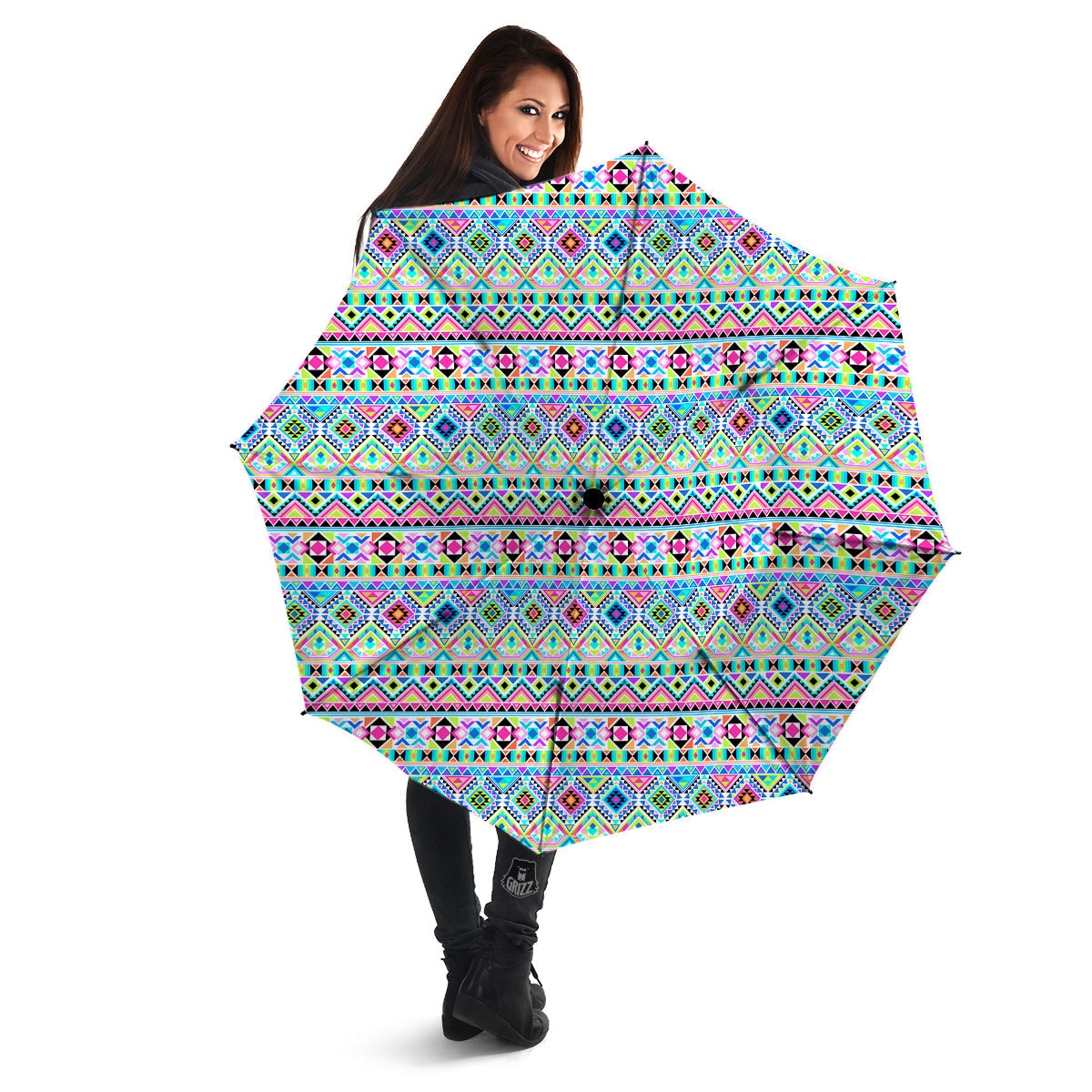 Aztec Colorful Print Pattern Umbrella-grizzshop