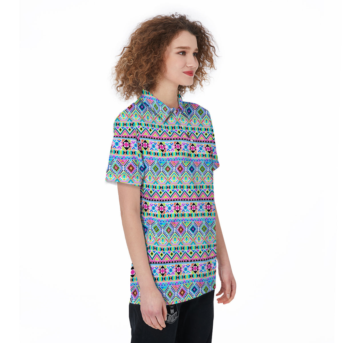 Aztec Colorful Print Pattern Women's Golf Shirts-grizzshop