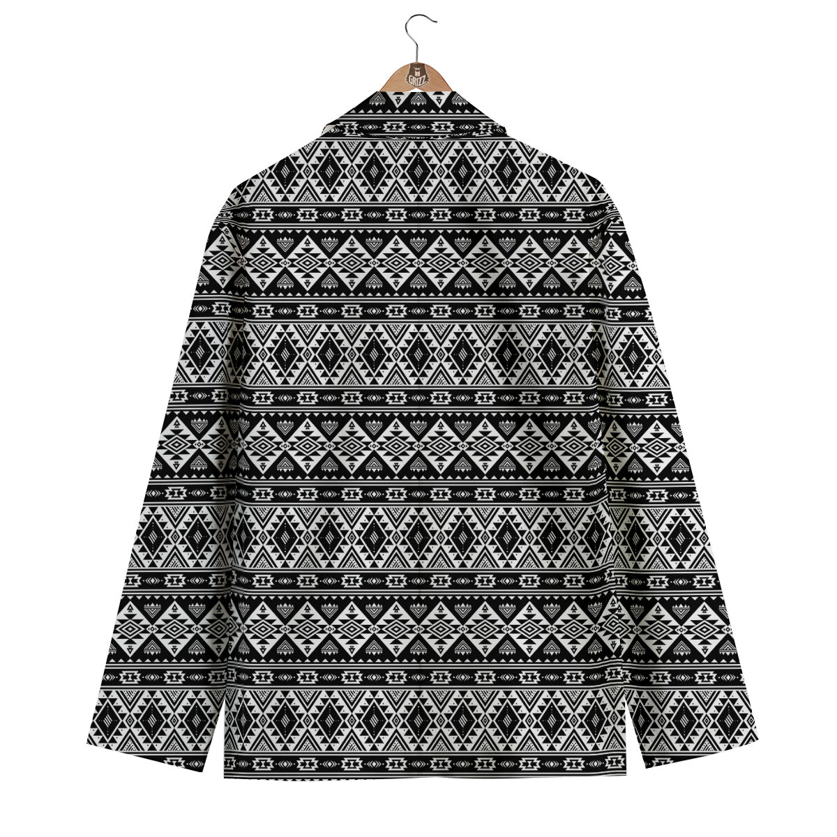 Aztec Dark Grey Print Pattern Men's Blazer-grizzshop